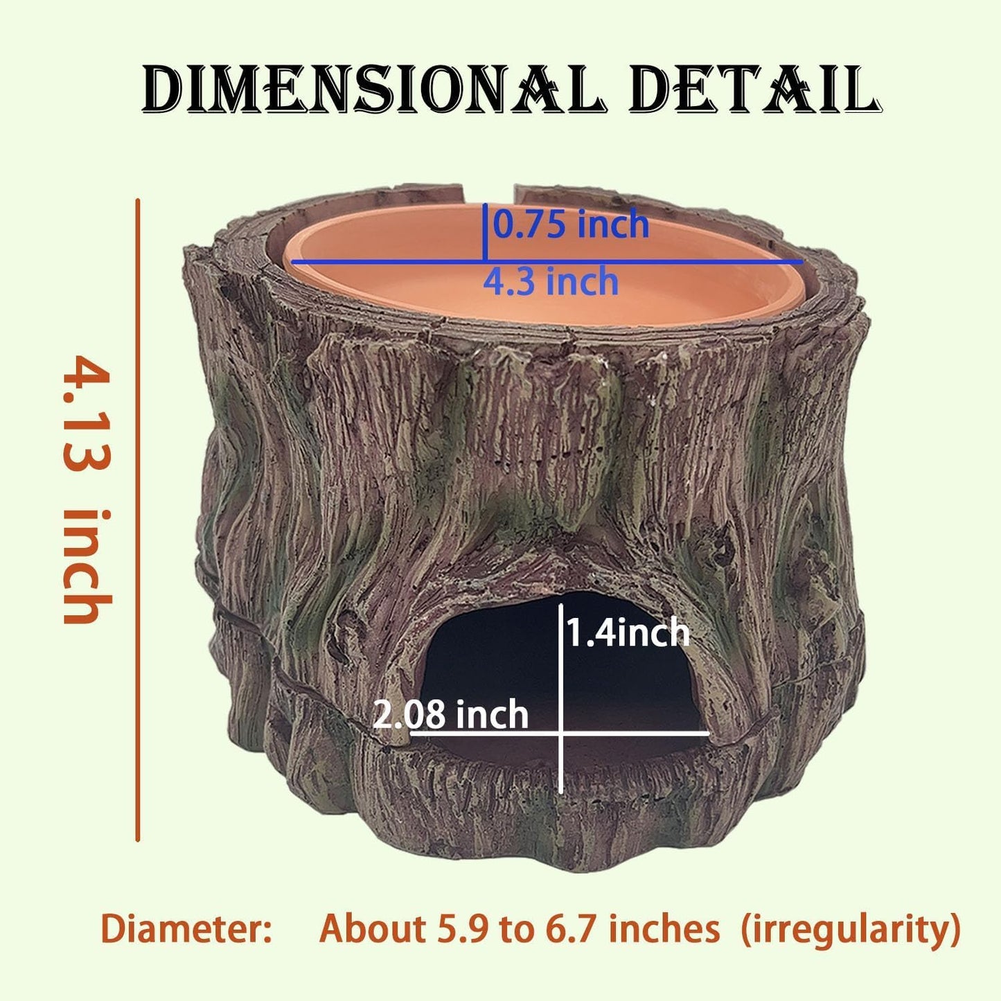 3 in 1 Reptile Hide Cave with Detachable Base & Humidity Dish for Bearded Dragon, Tank Terrarium Decor Humid Hideout for Small Reptiles Crested Gecko, Leopard, Lizard, Snake, Crabs (Hideout 3 in 1)