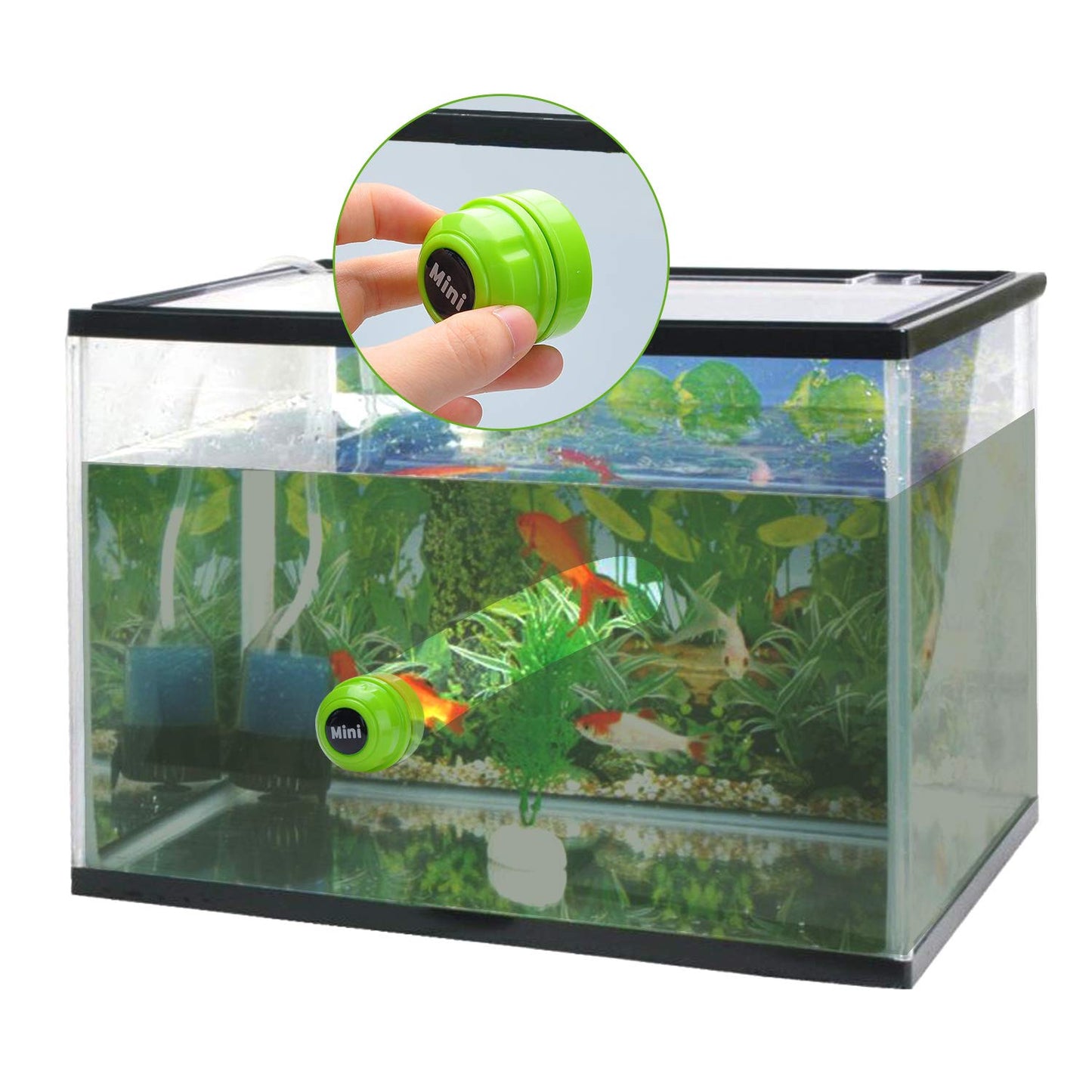 TOP Star Mini Magnet Fish Tank Brush, Aquarium Cleaner, Fish Tank Glass Cleaner, Mini Portable Durable Magnet, Cleaning for Fish Tank and Algae Removal (Green)