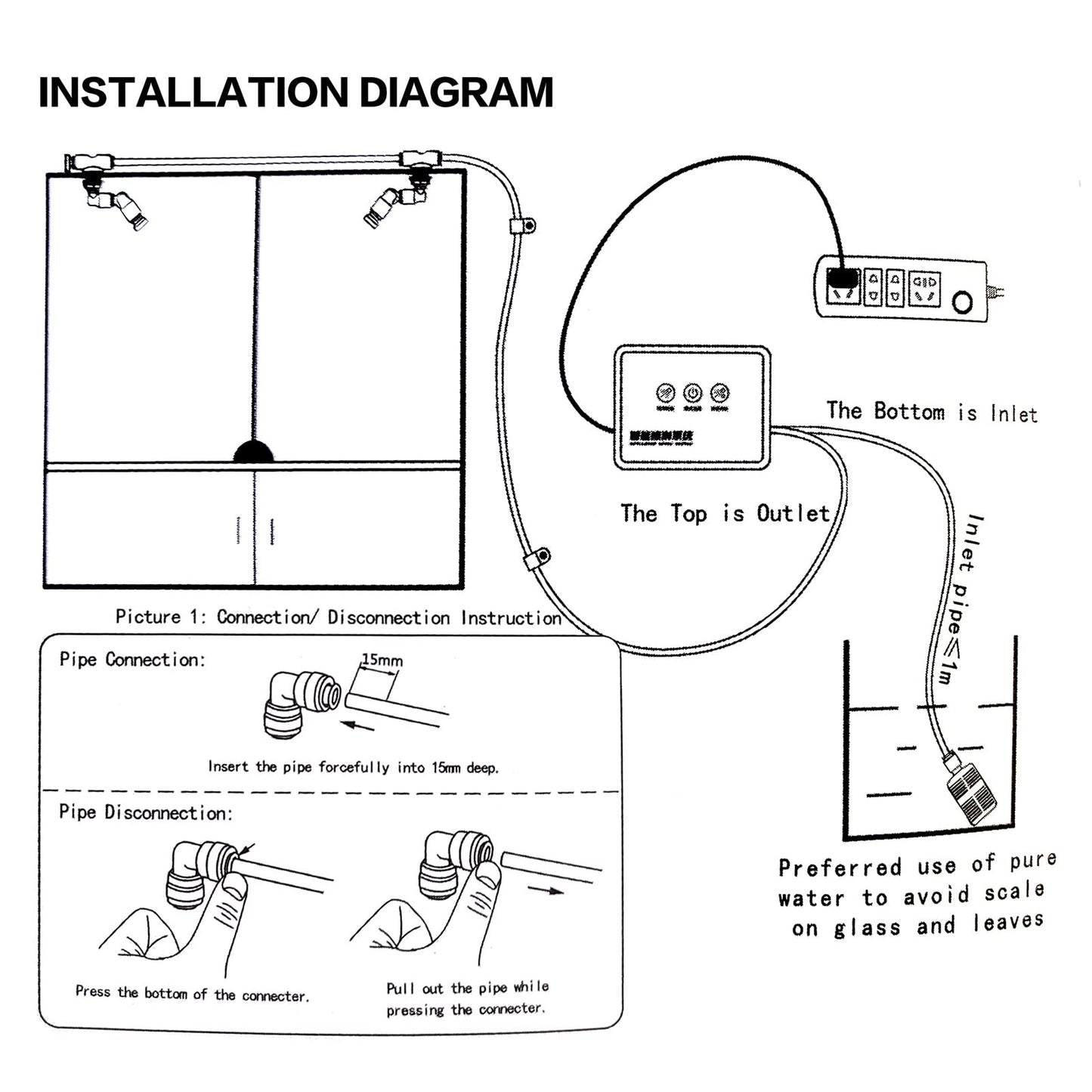 Reptile Smart Mister, Reptile Humidifiers Misting System Automatic with Timer, Terrariums Humidifier with 360°Adjustable Misting Nozzles for Chameleon, Lizard, Snake, Turtle, Frog