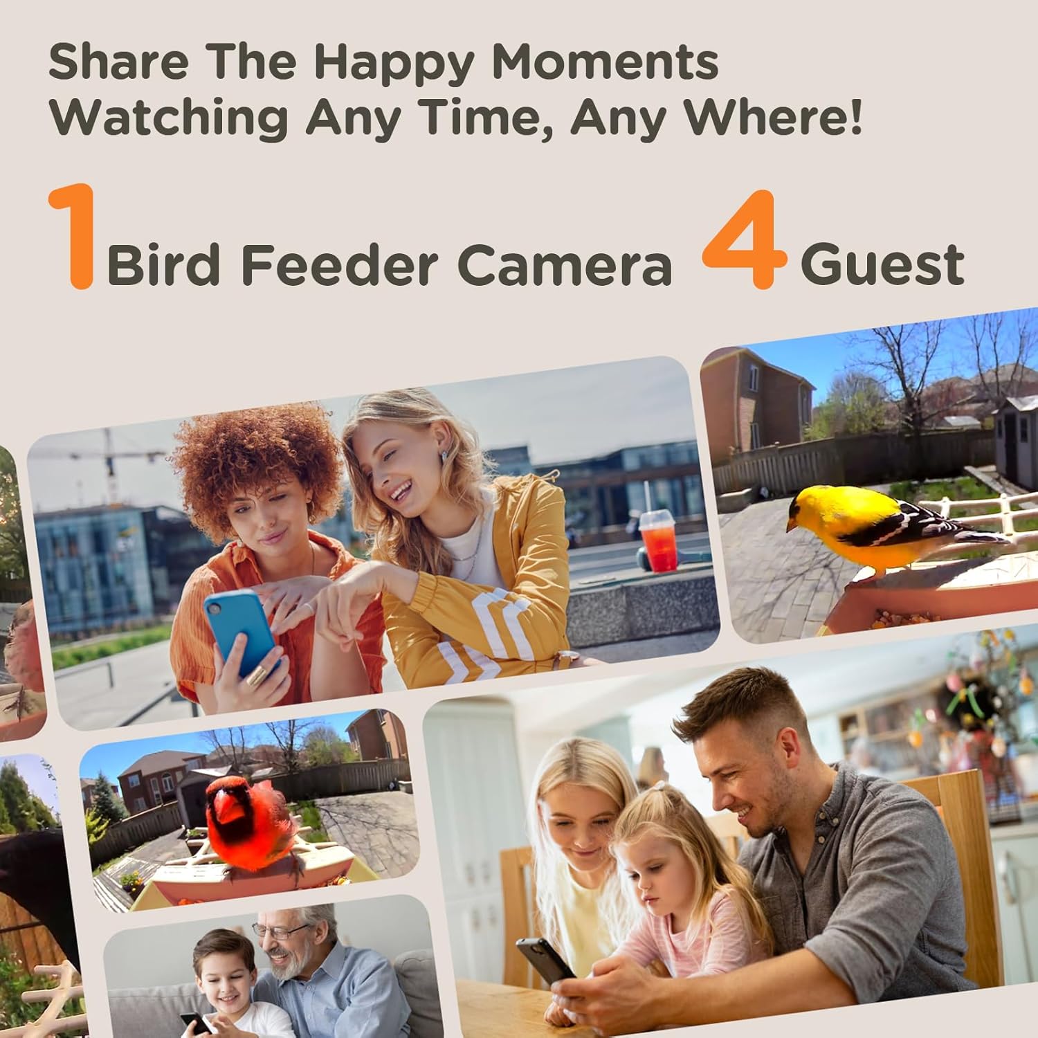 Bird Feeder with Camera Supports AI Identify Bird Species, Smart Bird Feeder,2K Video on Live Watch, Birds Arrival Alert,Solar Powered,Outdoor Bird Camera with Hummingbird Feeder,Gifts for Bird Lovers