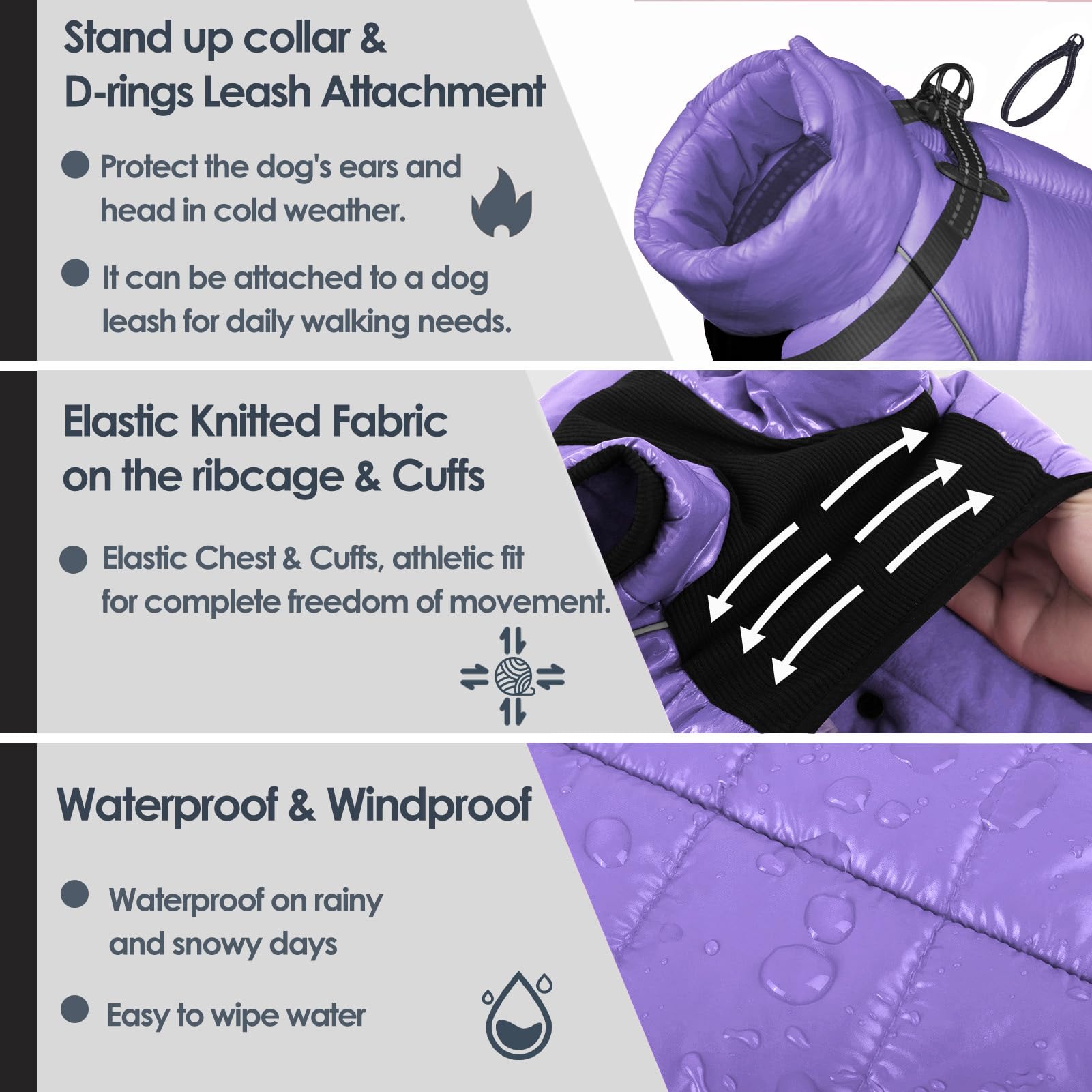 AOFITEE Dog Coat, Waterproof Dogs Jacket for Winter, Warm Fullbody Small Dog Snowsuit, Winter Coat for Small Dogs, Zip Up Pet Puffer Jacket Fleece Vest, Reflective Pet Snow Jackets, Christmas Red Furr-Reel