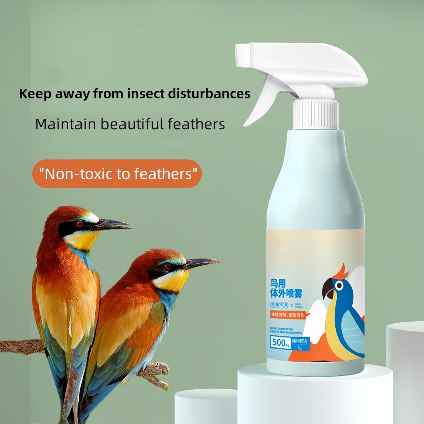 Ellisalano Premium Quality Bird Odor Eliminator Spray to Freshen Your Feathered Friend - A Must for Bird Owners (500ML)