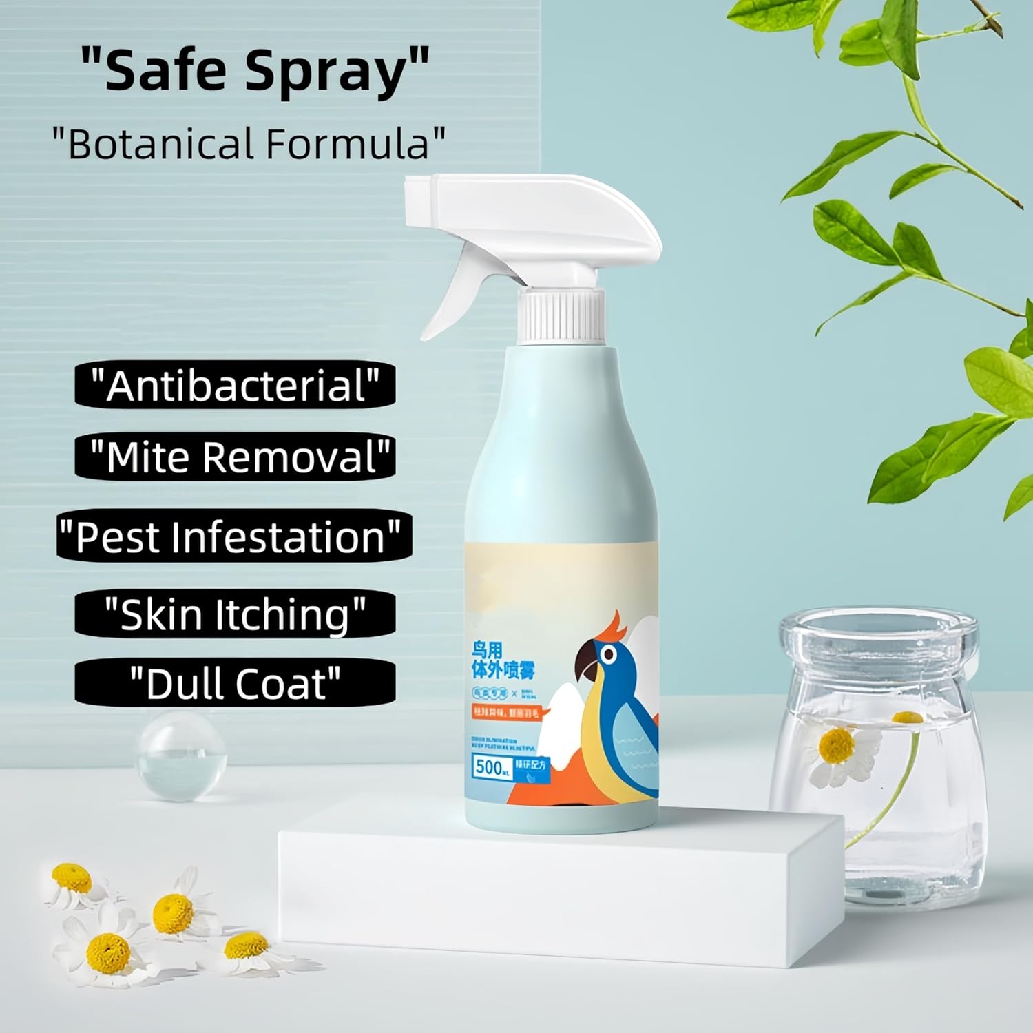 Ellisalano Premium Quality Bird Odor Eliminator Spray to Freshen Your Feathered Friend - A Must for Bird Owners (500ML)