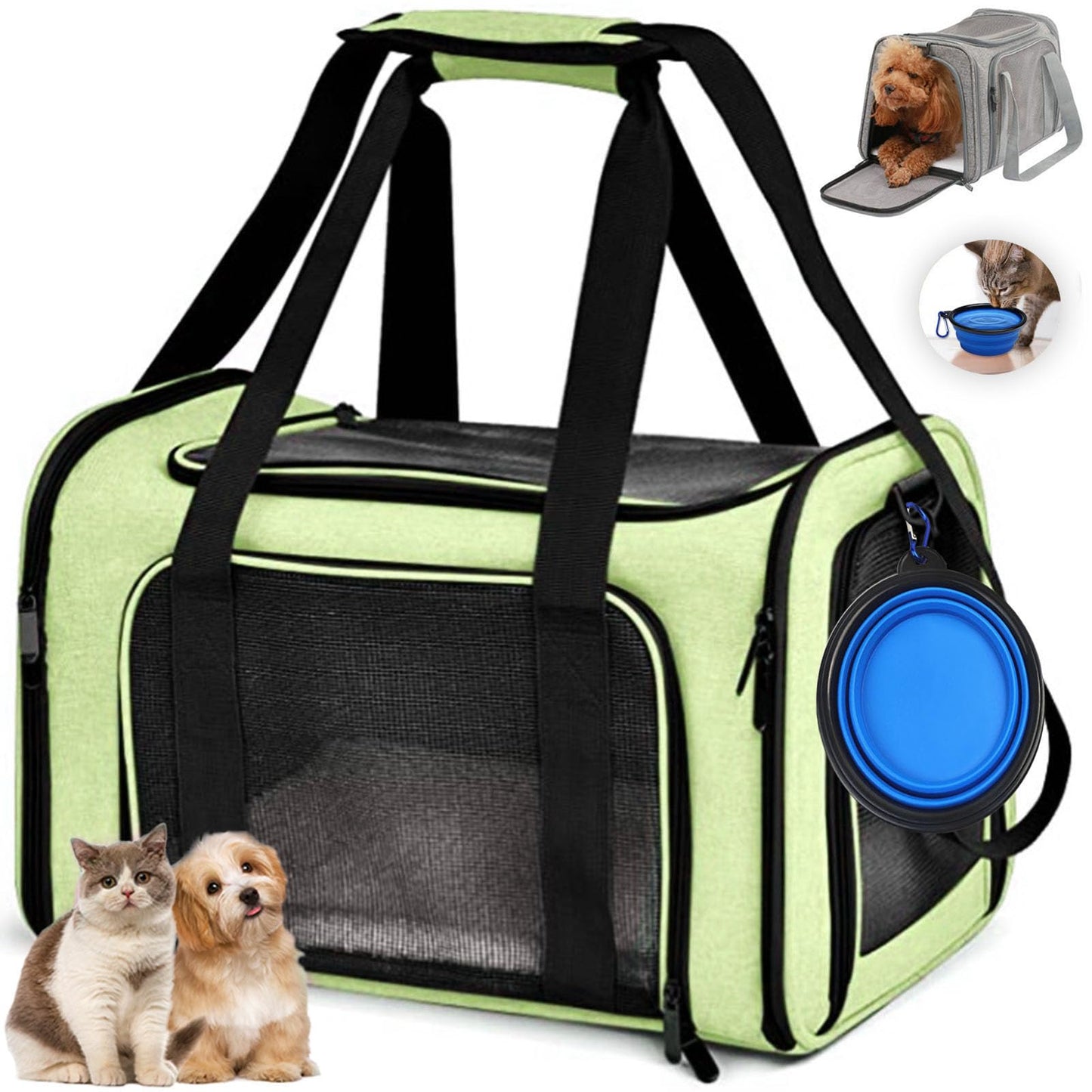 Pet Carrier Airline Approved,Soft Sided Cat Carrier New Upgraded Small Dog Carrier with Lockable Zippers,Breathable Pet Carrier,Dog Carrier for Small Medium Cats Furr-Reel