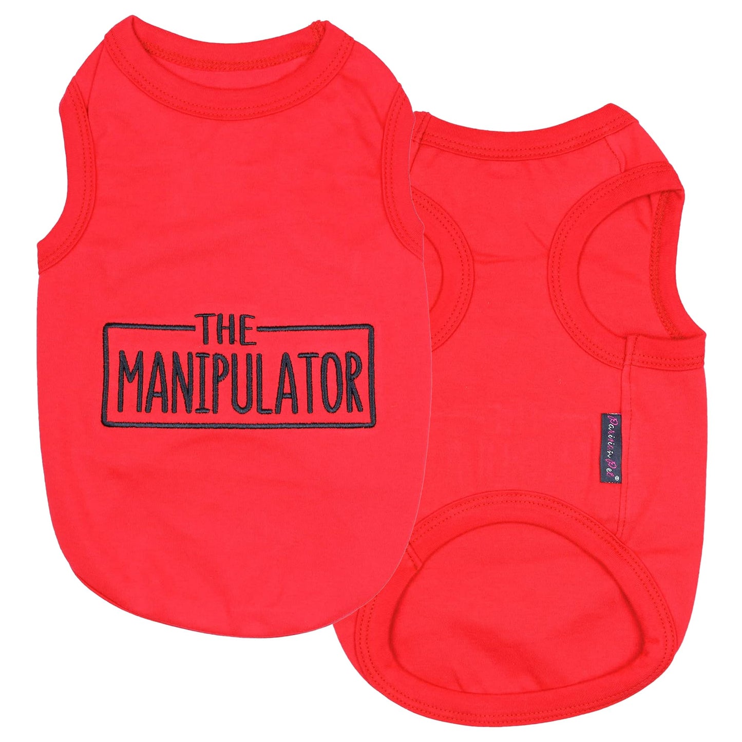 Parisian Pet Dog T-Shirt with Embroidered 'Security' Word - Black Dog Costume - 100% Cotton, Breathable Pet Clothes - Sleeveless Pet Vest - Machine Washable Dog Shirts for Medium Dogs - M