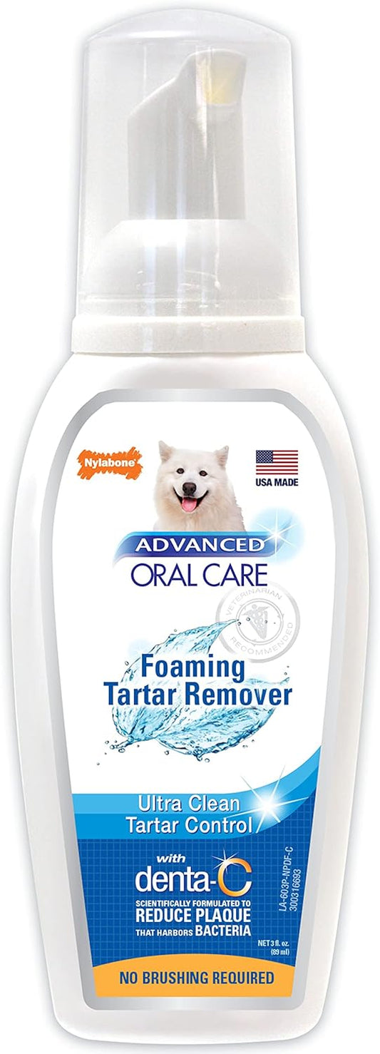 Nylabone Advanced Oral Care Pet Dental Foam Tartar Remover & Breath Freshener for Dogs, Dog Teeth-Cleaning, 4 oz.