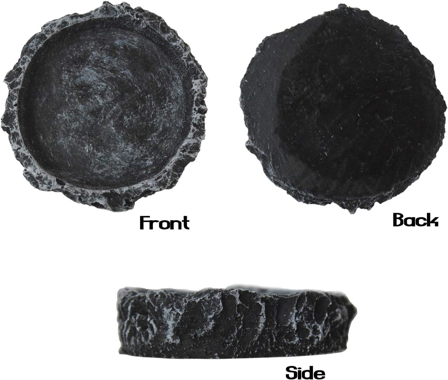 2 Pack Reptile Water and Food Bowls, Feeding Dish for Leopard Gecko, Lizard, Spider, Scorpion, Chameleon - Breadworm Feeding (2Pcs Round)