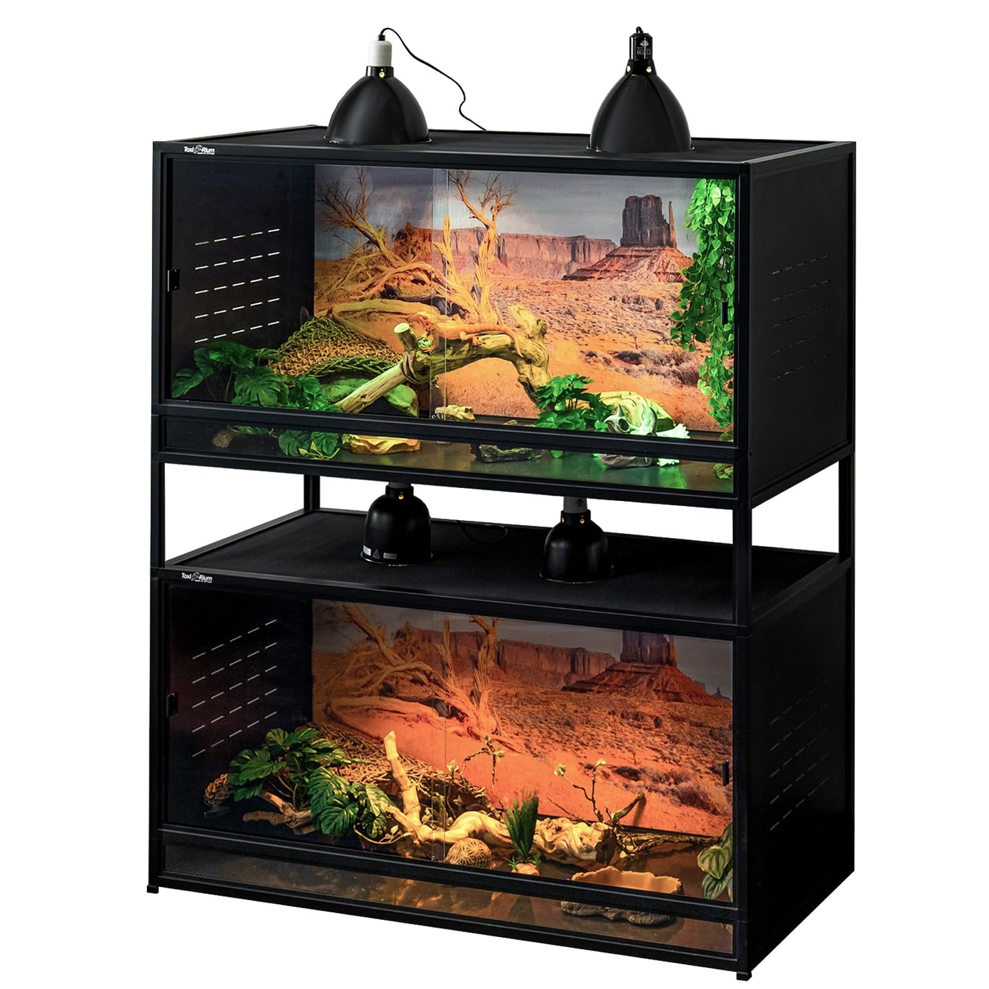Reptile Terrarium 120 Gallon 4x2x2FT Large PVC Enclosure Breeding Tank for Bearded Dragon Gecko Lizard Snake, Wide Breeding Lounge Vivarium Suit for Juvenile to Adult Reptiles - Furr-Reel