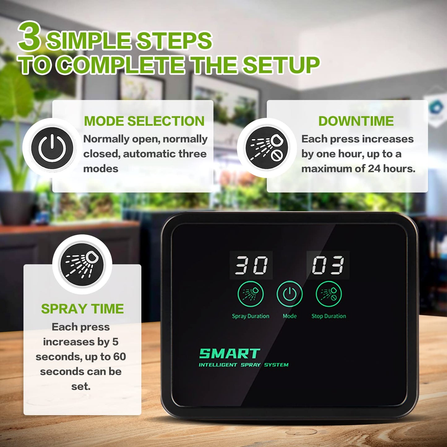 Reptile Smart Mister, Reptile Humidifiers Misting System Automatic with Timer, Terrariums Humidifier with 360°Adjustable Misting Nozzles for Chameleon, Lizard, Snake, Turtle, Frog