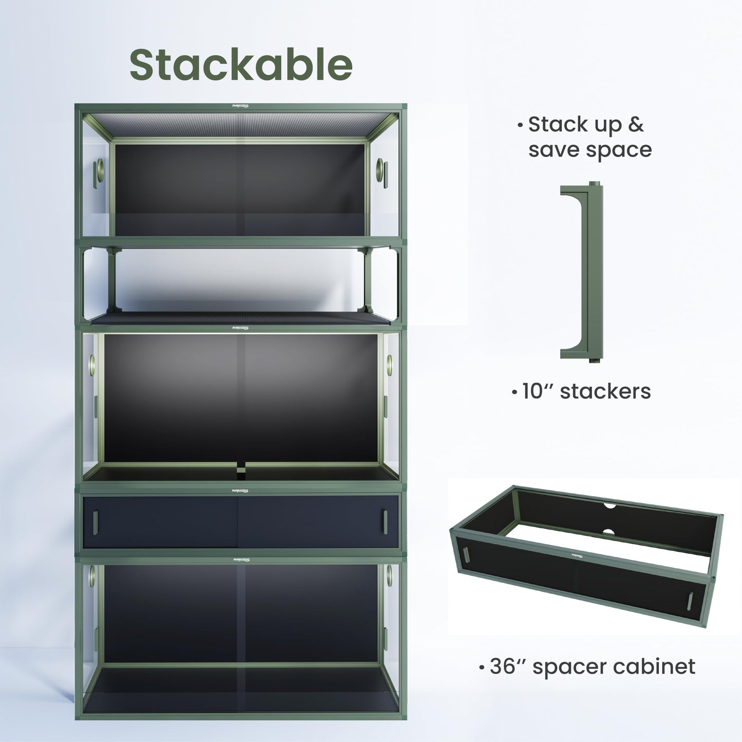 50 Gallon Reptile Terrarium, Reptile Tank for Easy Maintenance, Front Opening Reptile Enclosure with Top Screen Ventilation & Glass Sliding Door 36''x18''x18'' (Ultimate Black) - Furr-Reel