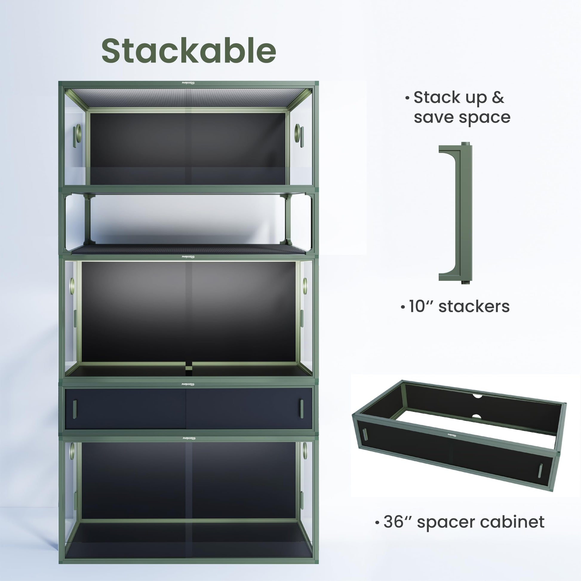 50 Gallon Reptile Terrarium, Reptile Tank for Easy Maintenance, Front Opening Reptile Enclosure with Top Screen Ventilation & Glass Sliding Door 36''x18''x18'' (Ultimate Black) - Furr-Reel