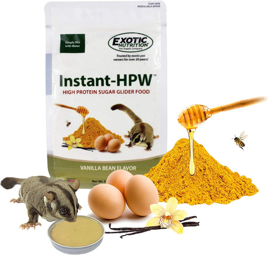 Instant-HPW 8 oz (Makes 1.5 lb) - All Natural Vitamin Enriched Sugar Glider Food - Healthy & Nutritious - High Protein Wombaroo - Staple Diet