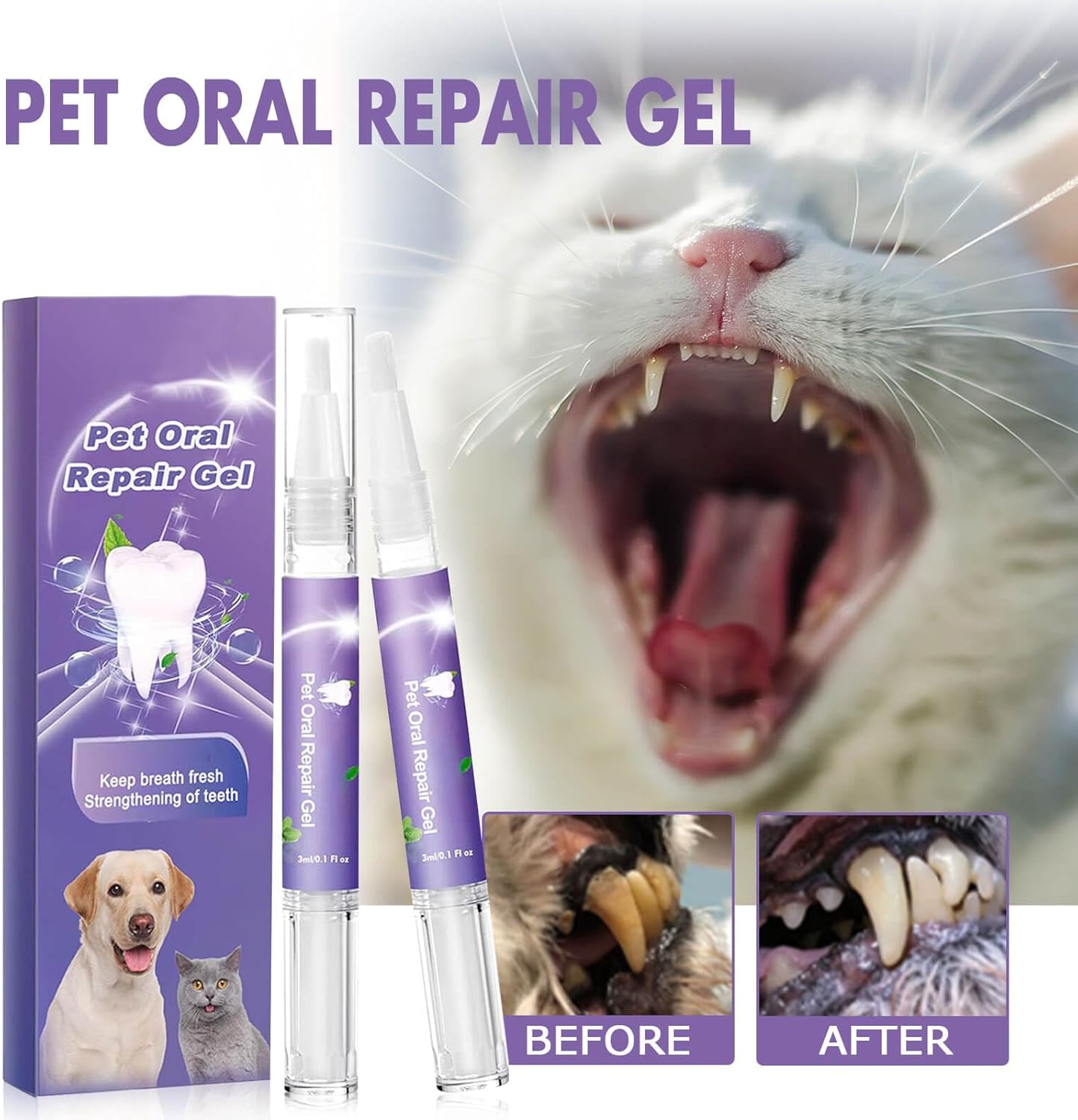 2PCS Pet Oral Repair Gel