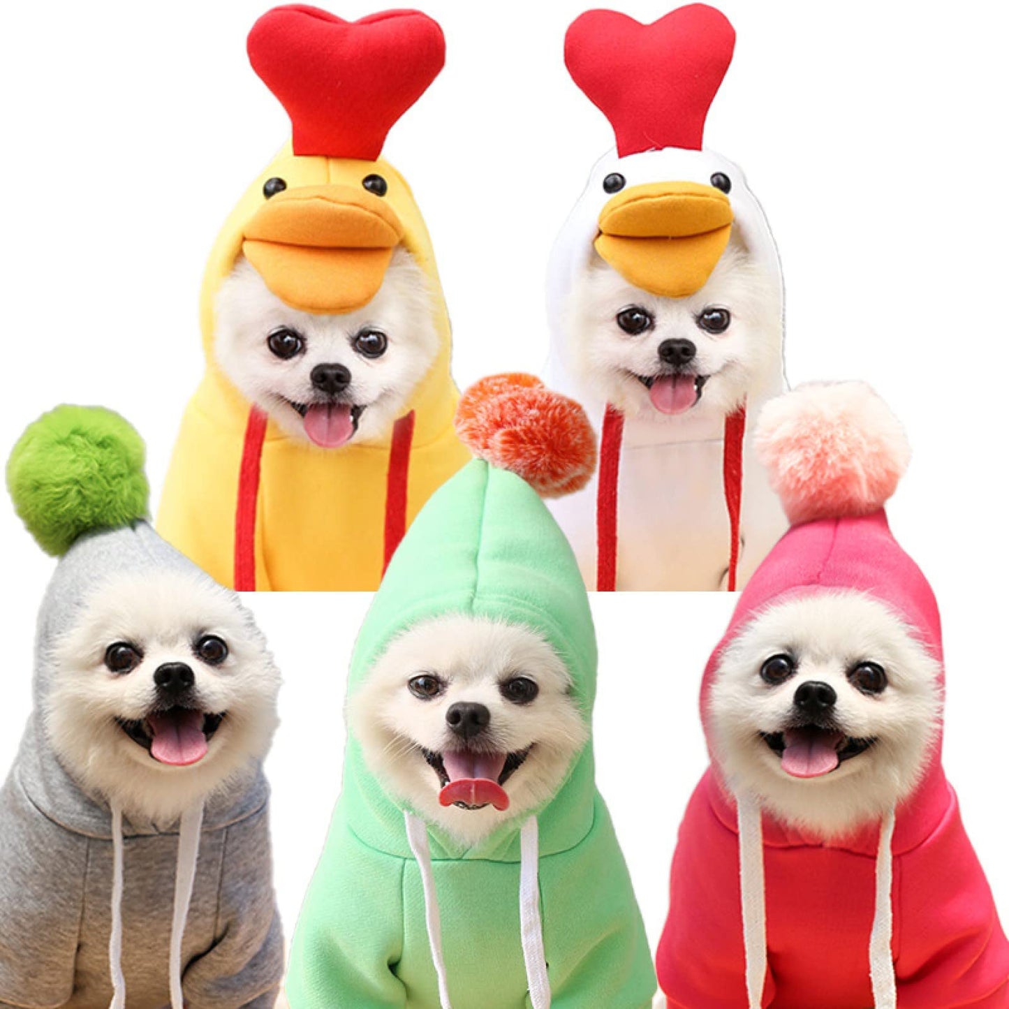 Warm Dog Winter Clothes Cute Fruit Dog Coat Hoodies Fleece Pet Dogs Costume Jacket for French Bulldog Chihuahua Ropa para Perro(Green,S)