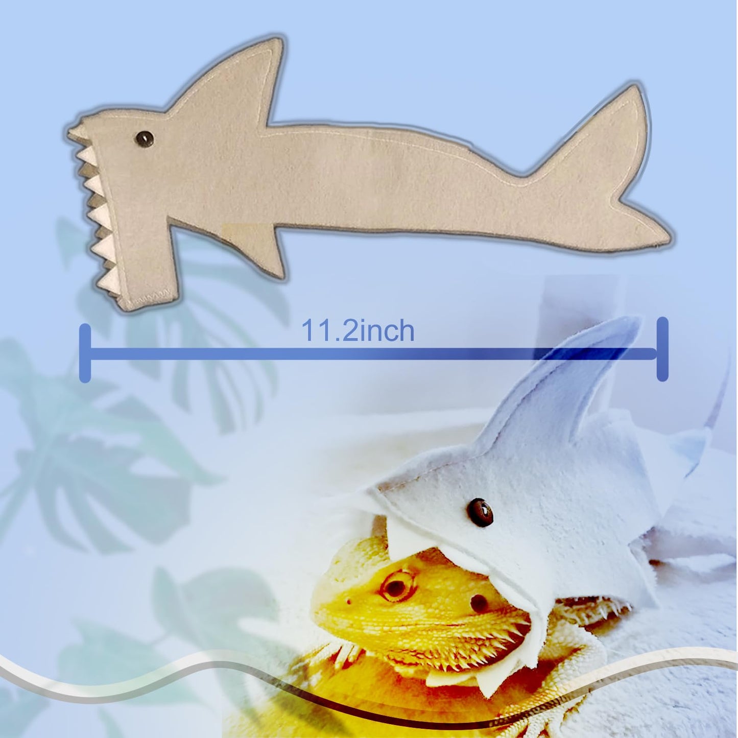 Bearded Dragon Carrier Set - Reptile Kit With Leash, Harness Vest, Shark Costume for Small Pets Travel