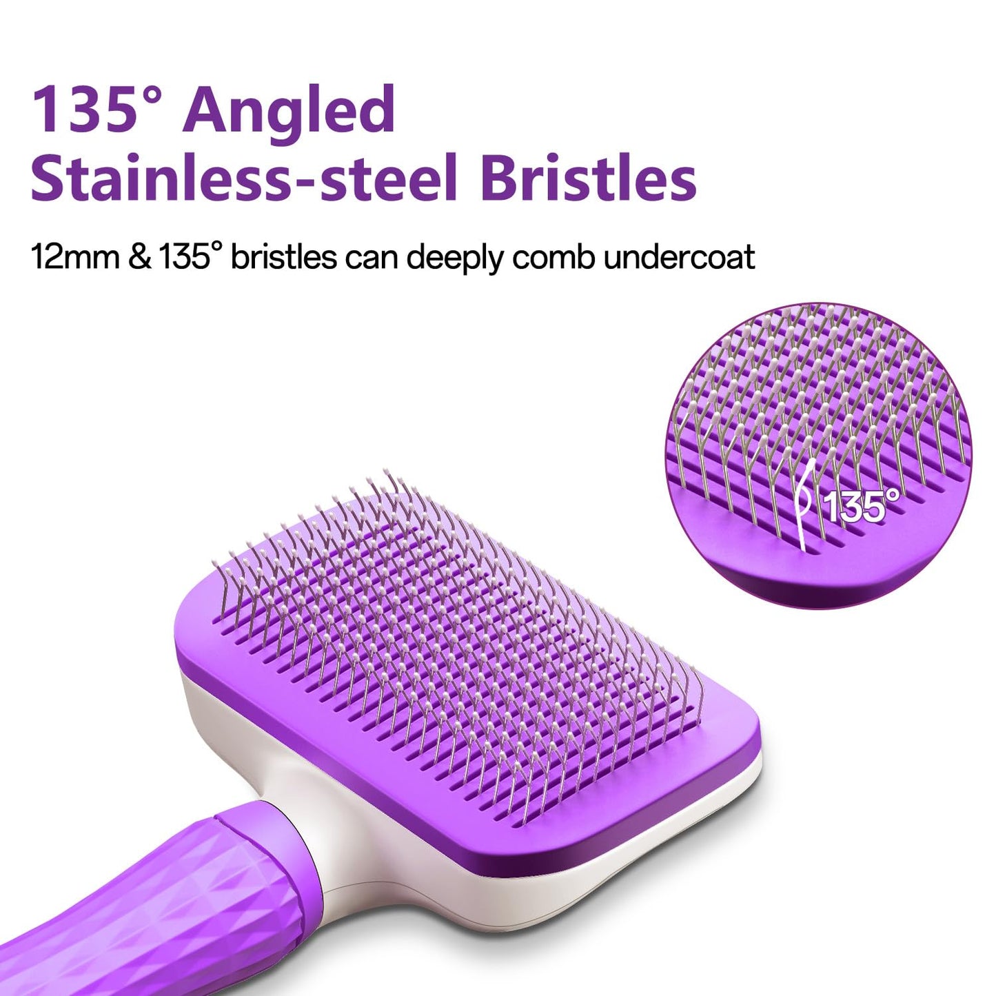 ACE2ACE Dog Brush, Cat Brush for Shedding Long and Short Haired, Self-Cleaning Dog Slicker Brush, Removes Loose Fur for Puppy, Cockapoo, Labrador, Golden Retriever, Pomeranian, Poodle, Rabbits, Blue - Furr-Reel