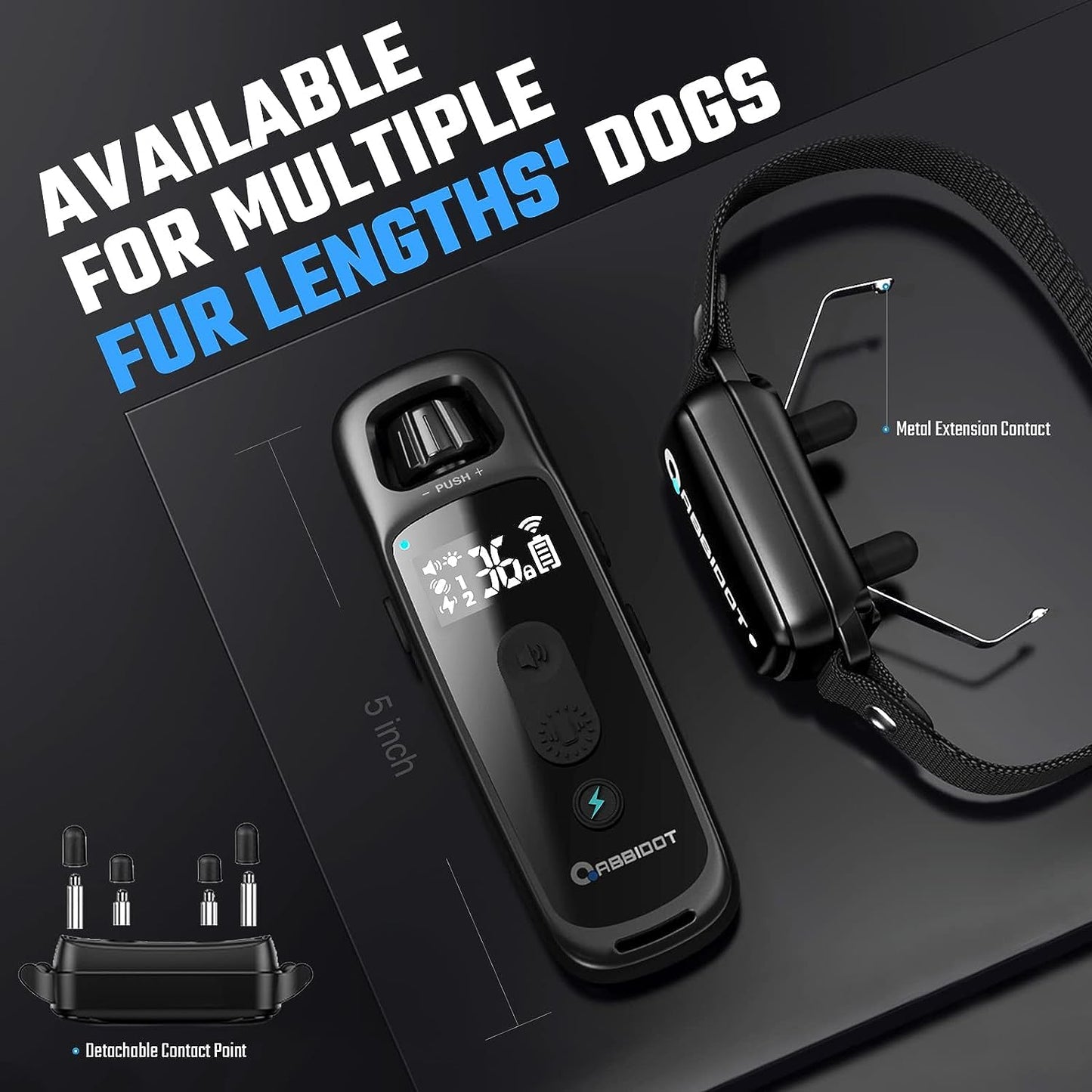 ABBIDOT 3300 Ft Dog Training Collar with Remote - [New Version] Shock Collar, 5 Training Modes, 88 Levels e Collar, Waterproof Training Collar for Small Medium Large Dogs(15~120 lbs)