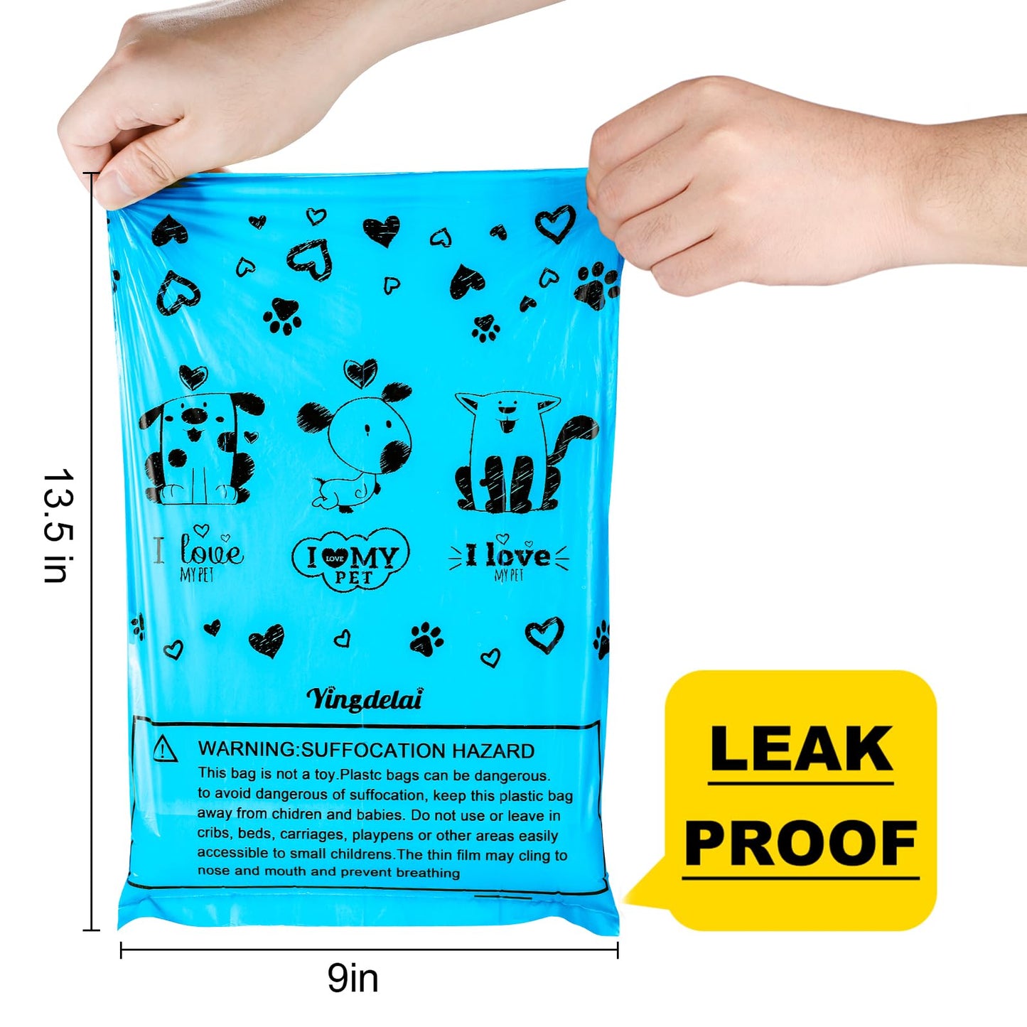 Yingdelai Dog Poop Bags, 540 Counts Poop Bags Leak-Proof Dog Waste Bags with 1 Dispenser Poop Bags for Dogs|Doggy (Scented)