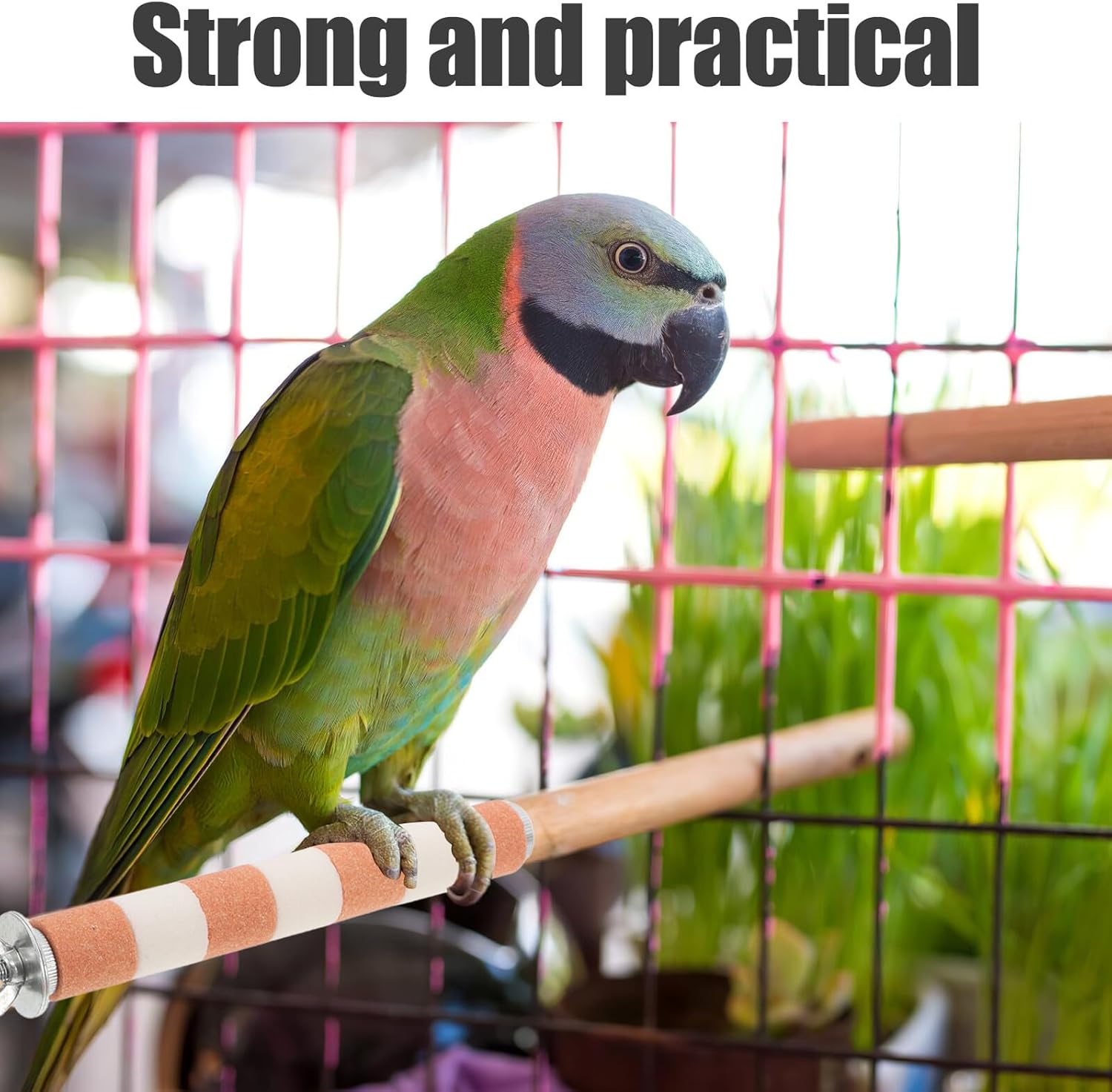 4Pcs Parrot Beak Grinding Stick and Claw Gnawing Perch Set for Cage Birds, Orange White Sturdy Paw Furr-Reel