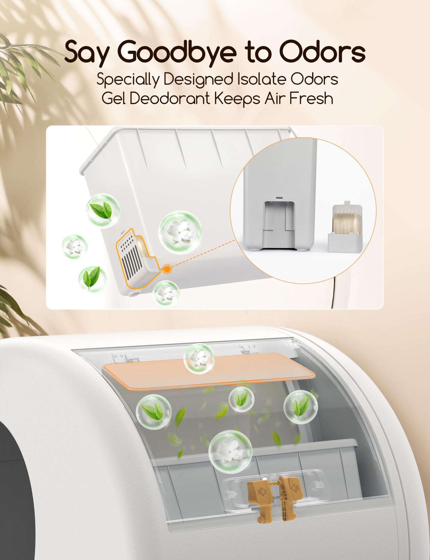 MeoWant Self-Cleaning Cat Litter Box, Integrated Safety Protection Automatic Cat Litter Box for Multi Cats, Extra Large/Odor Isolation/APP Control Cat Litter Box, Confirm Seller is【MeoWant-Direct】