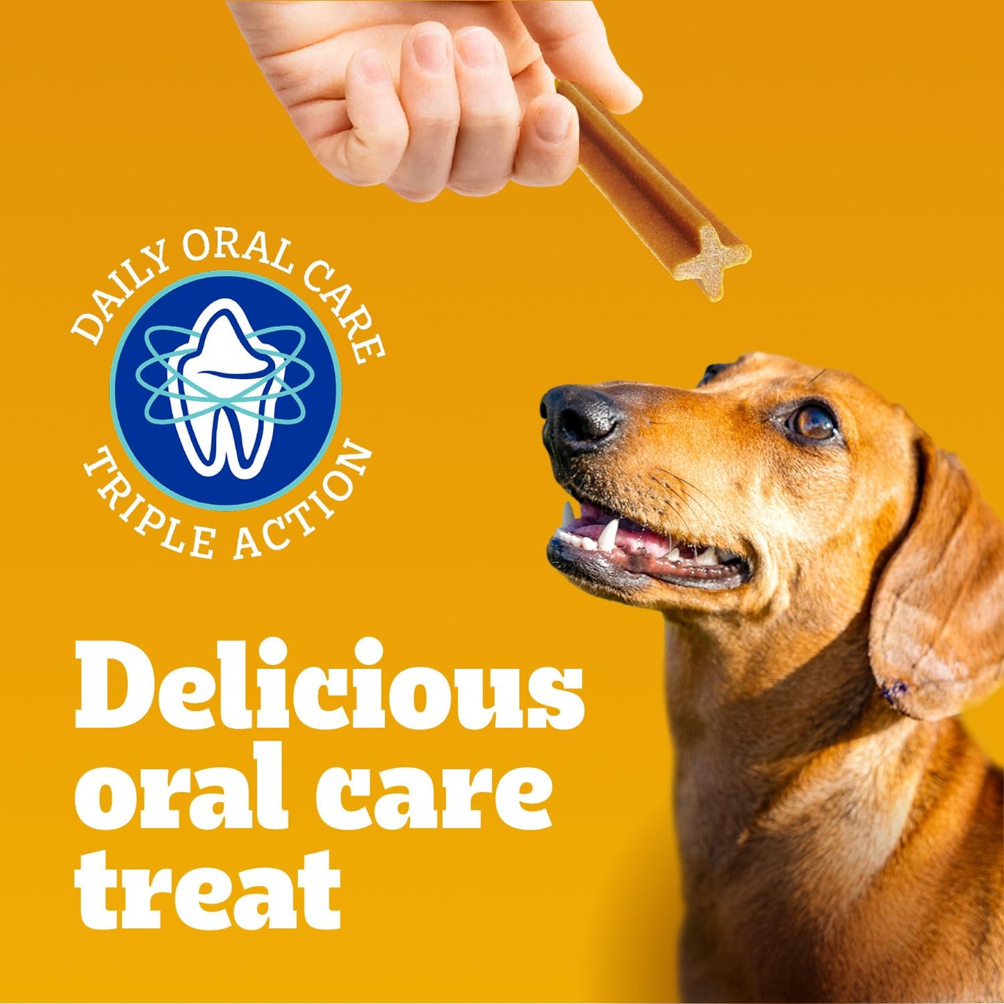 PEDIGREE DENTASTIX Oral Care Beef Flavour Adult Dog Treats - For Medium Breeds - Reduces Plaque and Tartar Buildup - 40 Sticks 972g Pouch