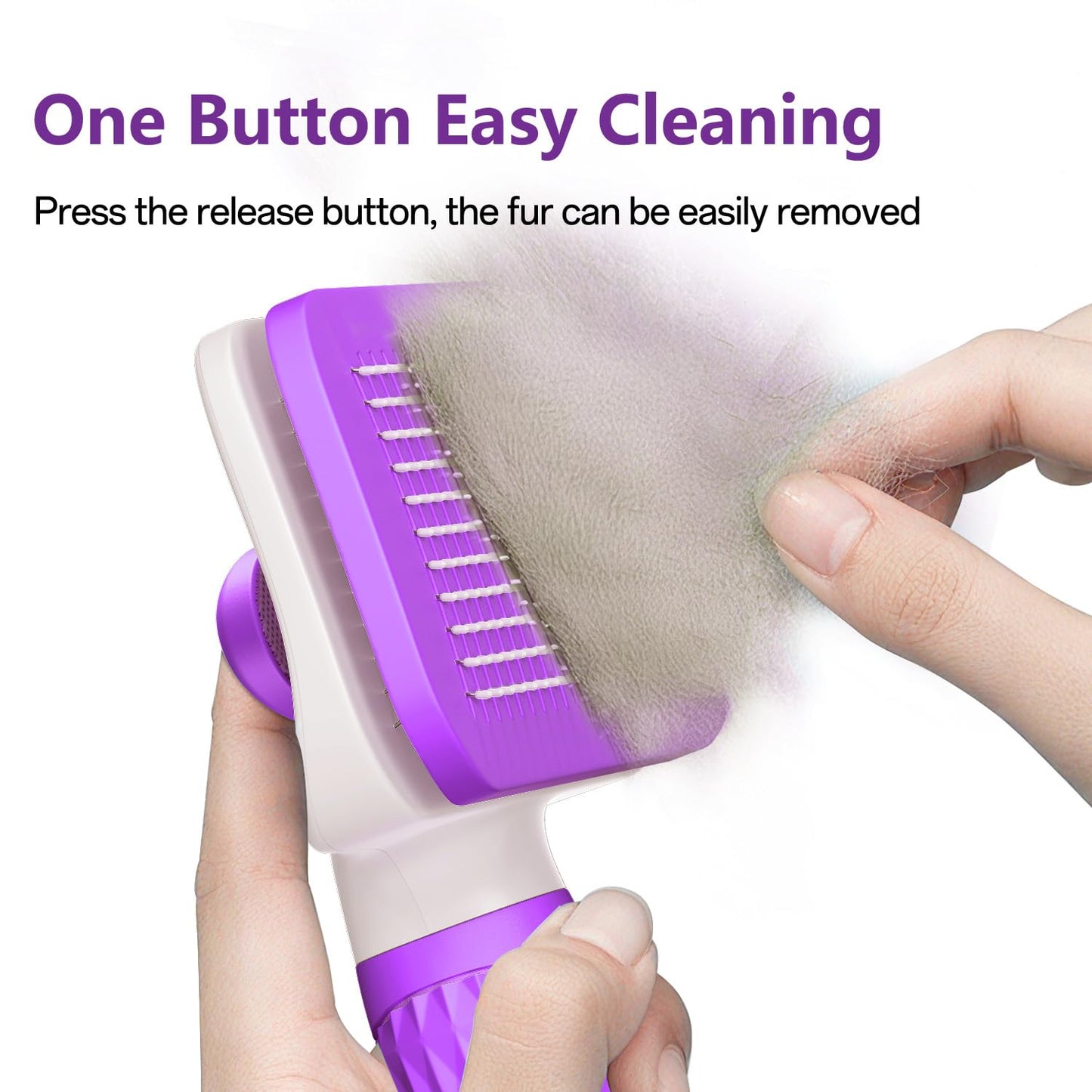 ACE2ACE Dog Brush, Cat Brush for Shedding Long and Short Haired, Self-Cleaning Dog Slicker Brush, Removes Loose Fur for Puppy, Cockapoo, Labrador, Golden Retriever, Pomeranian, Poodle, Rabbits, Blue - Furr-Reel