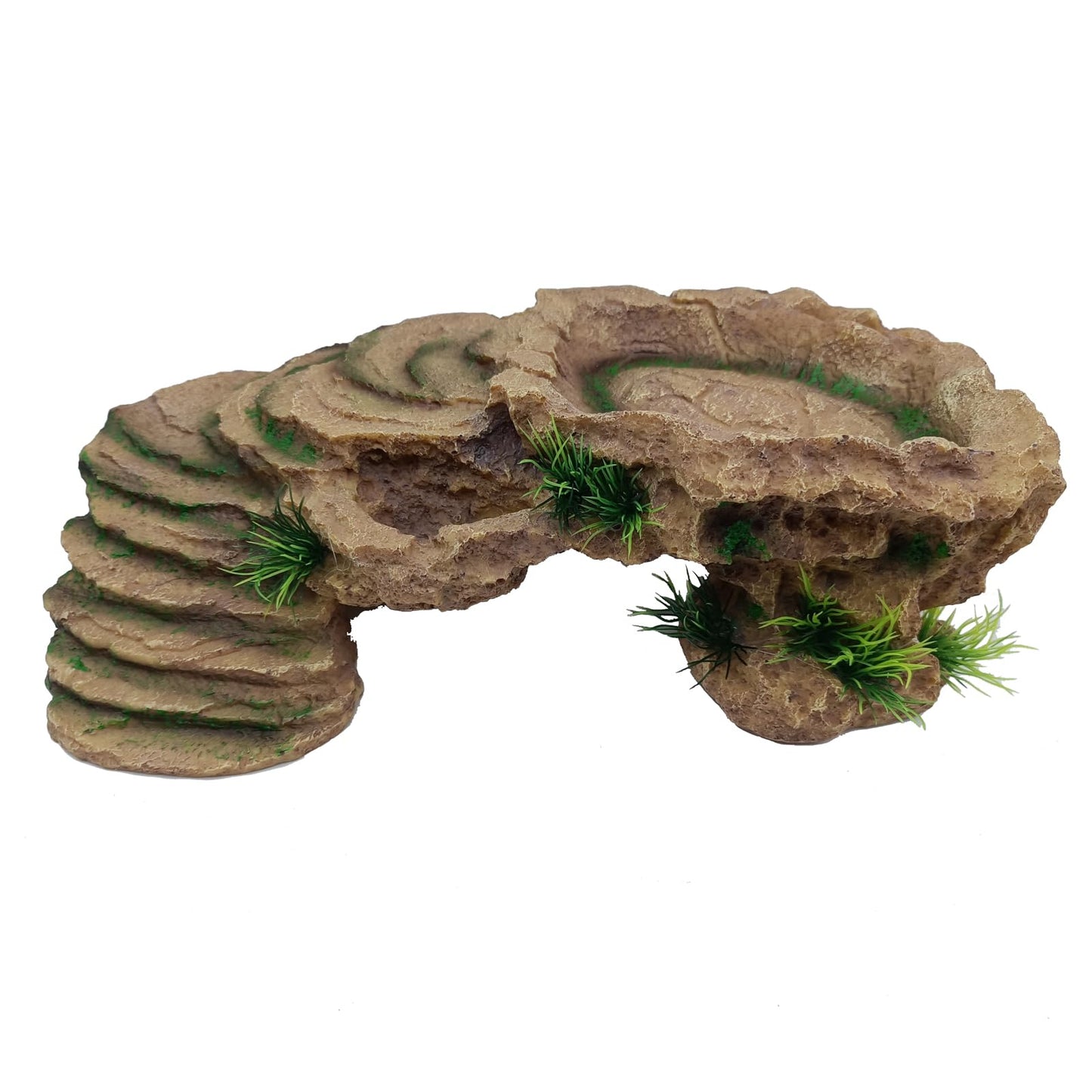 3 in 1 Reptile Hide Cave with Detachable Base & Humidity Dish for Bearded Dragon, Tank Terrarium Decor Humid Hideout for Small Reptiles Crested Gecko, Leopard, Lizard, Snake, Crabs (Hideout 3 in 1)