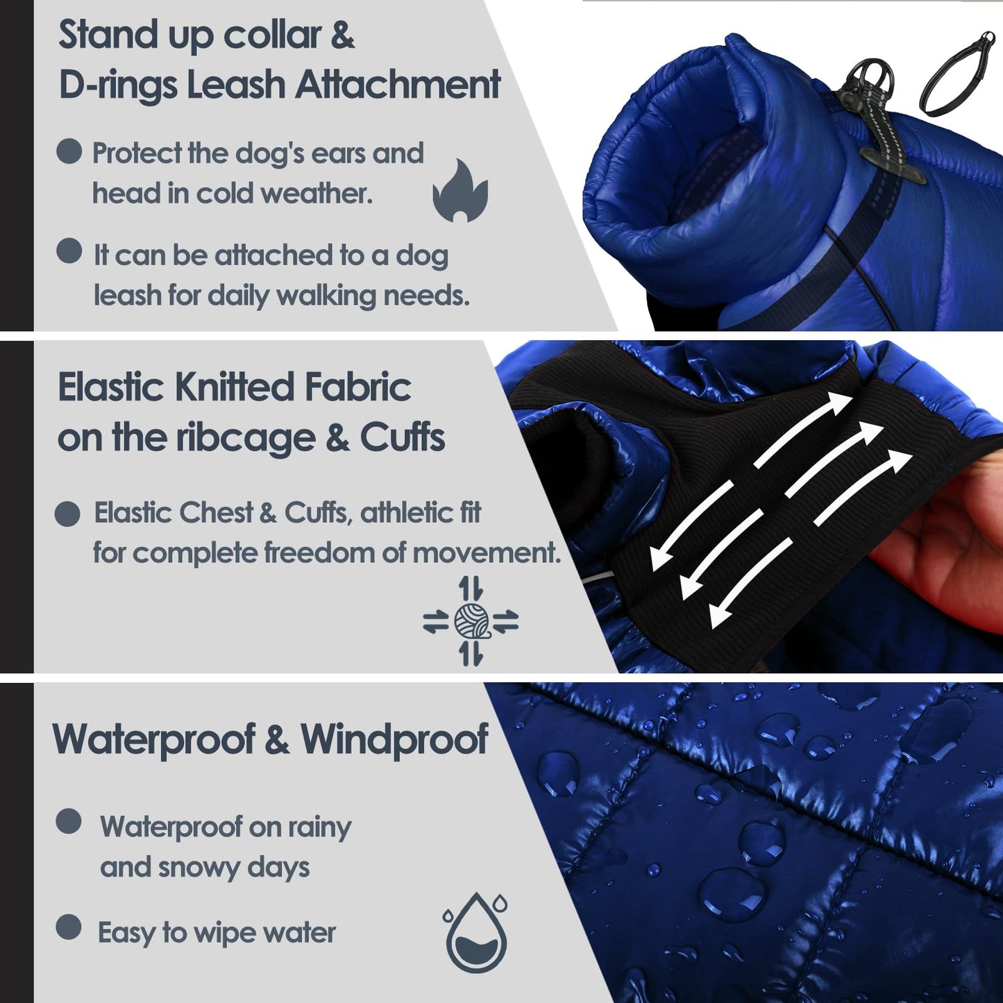 AOFITEE Dog Coat, Waterproof Dogs Jacket for Winter, Warm Fullbody Small Dog Snowsuit, Winter Coat for Small Dogs, Zip Up Pet Puffer Jacket Fleece Vest, Reflective Pet Snow Jackets, Christmas Red Furr-Reel
