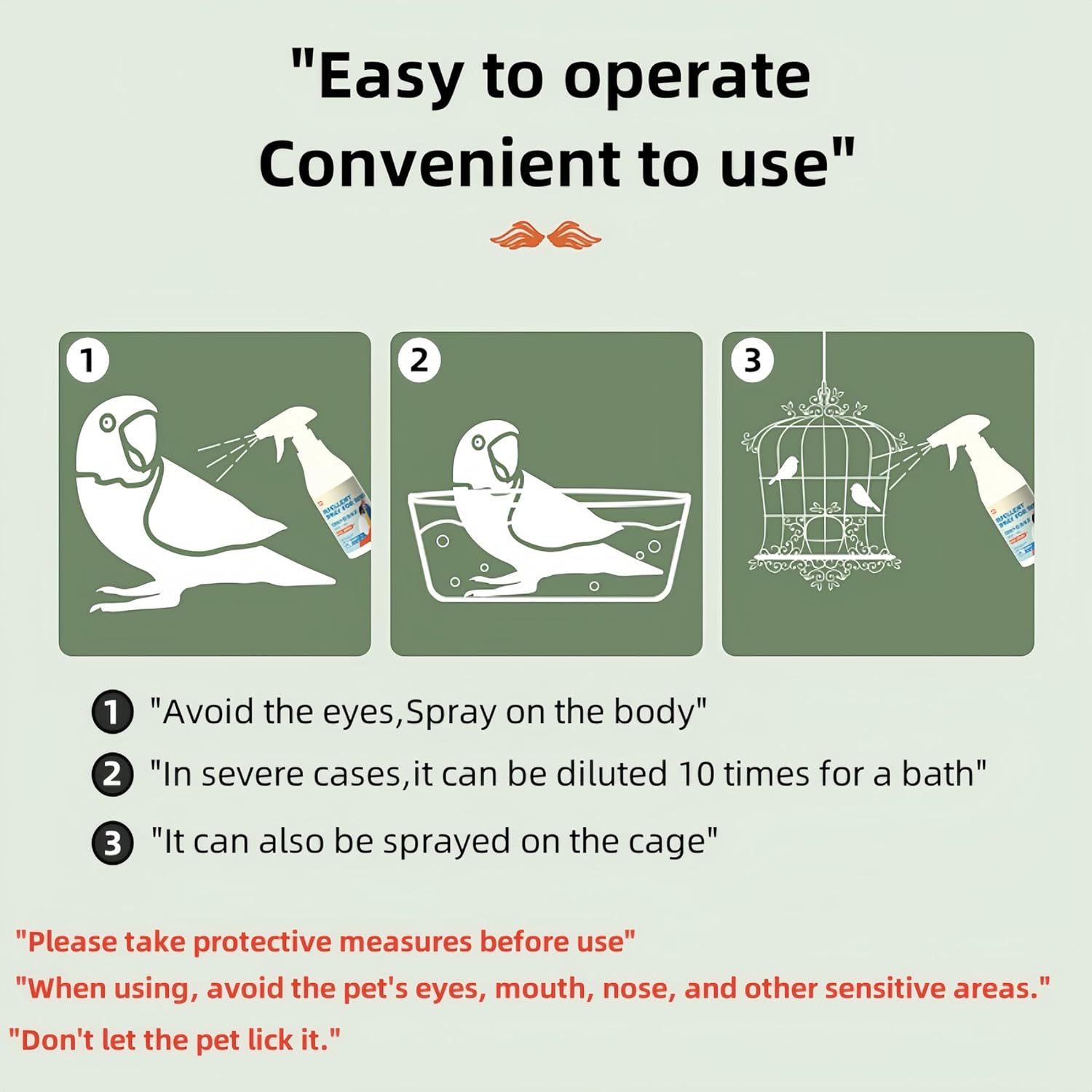 Ellisalano Premium Quality Bird Odor Eliminator Spray to Freshen Your Feathered Friend - A Must for Bird Owners (500ML)