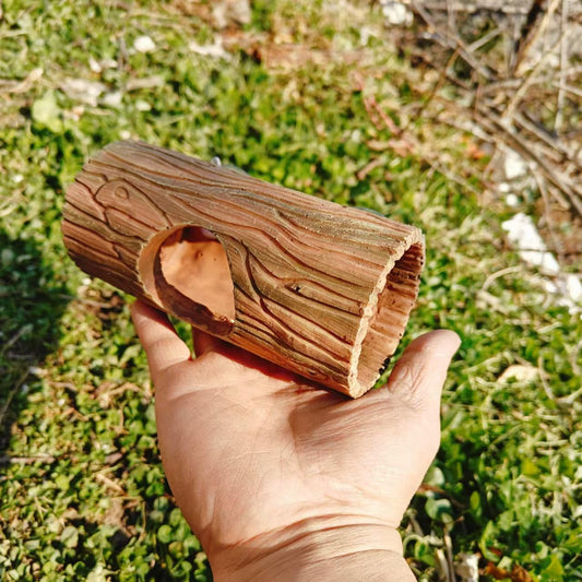 Natural Coffee Resin Reptile Cave for Leopard Geckos and Bearded Dragon Bathing Hideouts, with Driftwood-Textured Terrace Decoration, Desert Habitat Accessories for Small Lizards and Pet Reptiles