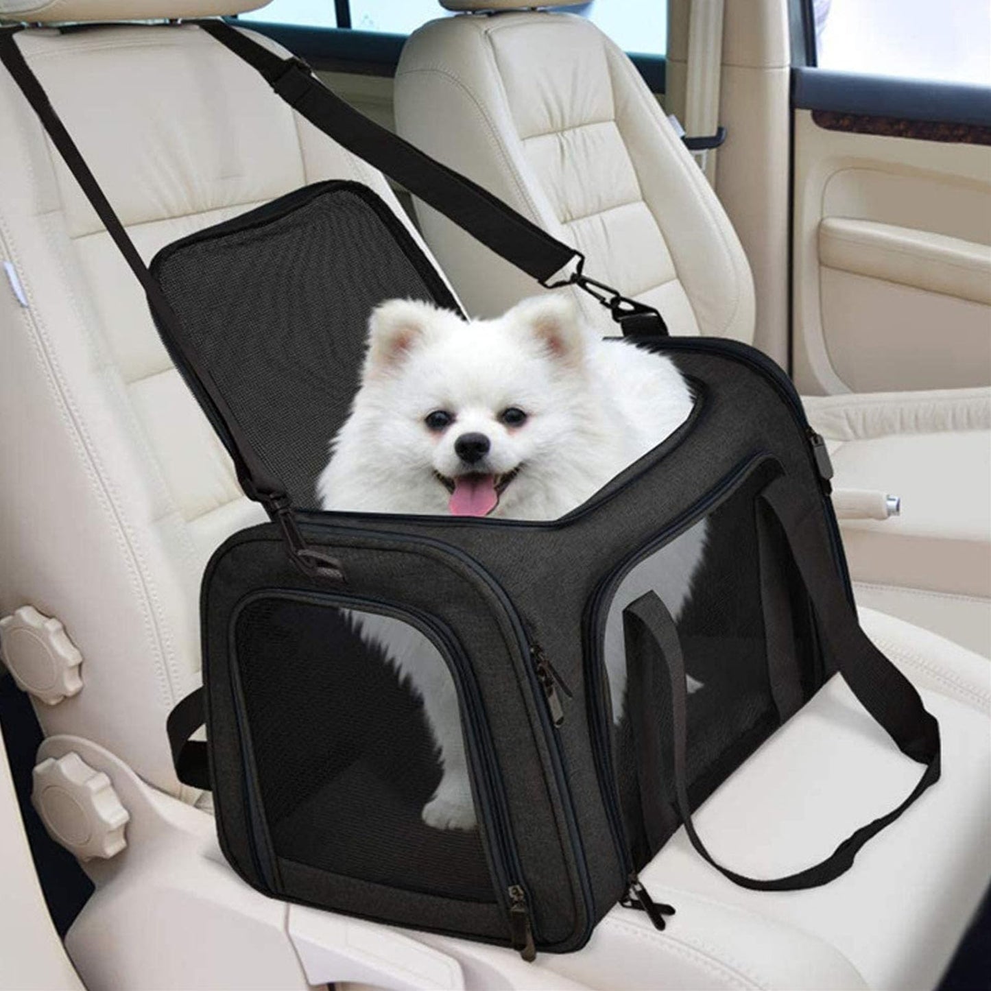 Pet Carrier Airline Approved,Soft Sided Cat Carrier New Upgraded Small Dog Carrier with Lockable Zippers,Breathable Pet Carrier,Dog Carrier for Small Medium Cats Furr-Reel