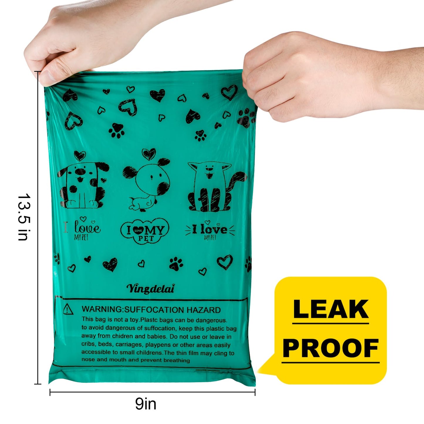 Yingdelai Dog Poop Bags, 540 Counts Poop Bags Leak-Proof Dog Waste Bags with 1 Dispenser Poop Bags for Dogs|Doggy (Scented)