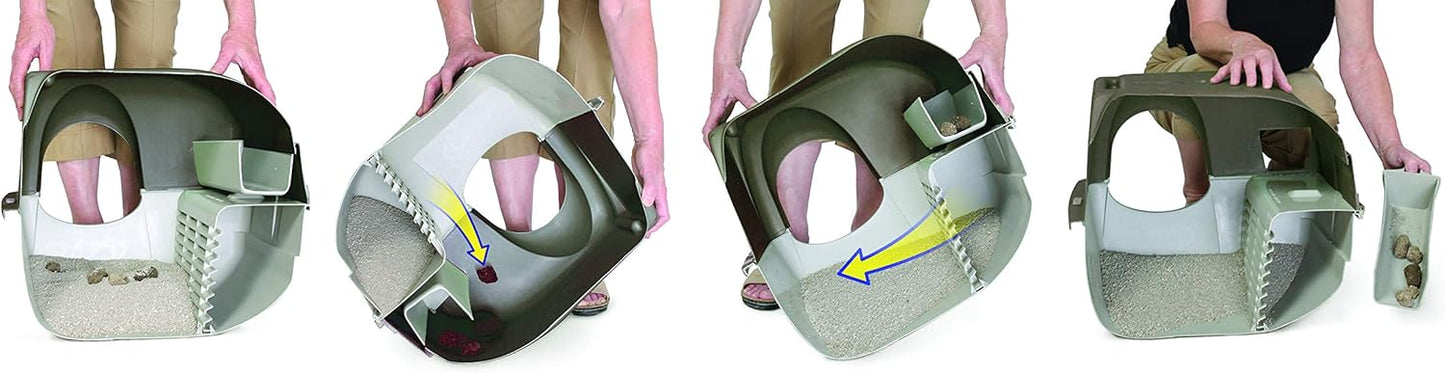 Omega Paw Roll N Clean Self Cleaning Litter Box, Large, RA20, Taupe, L (Pack of 1)