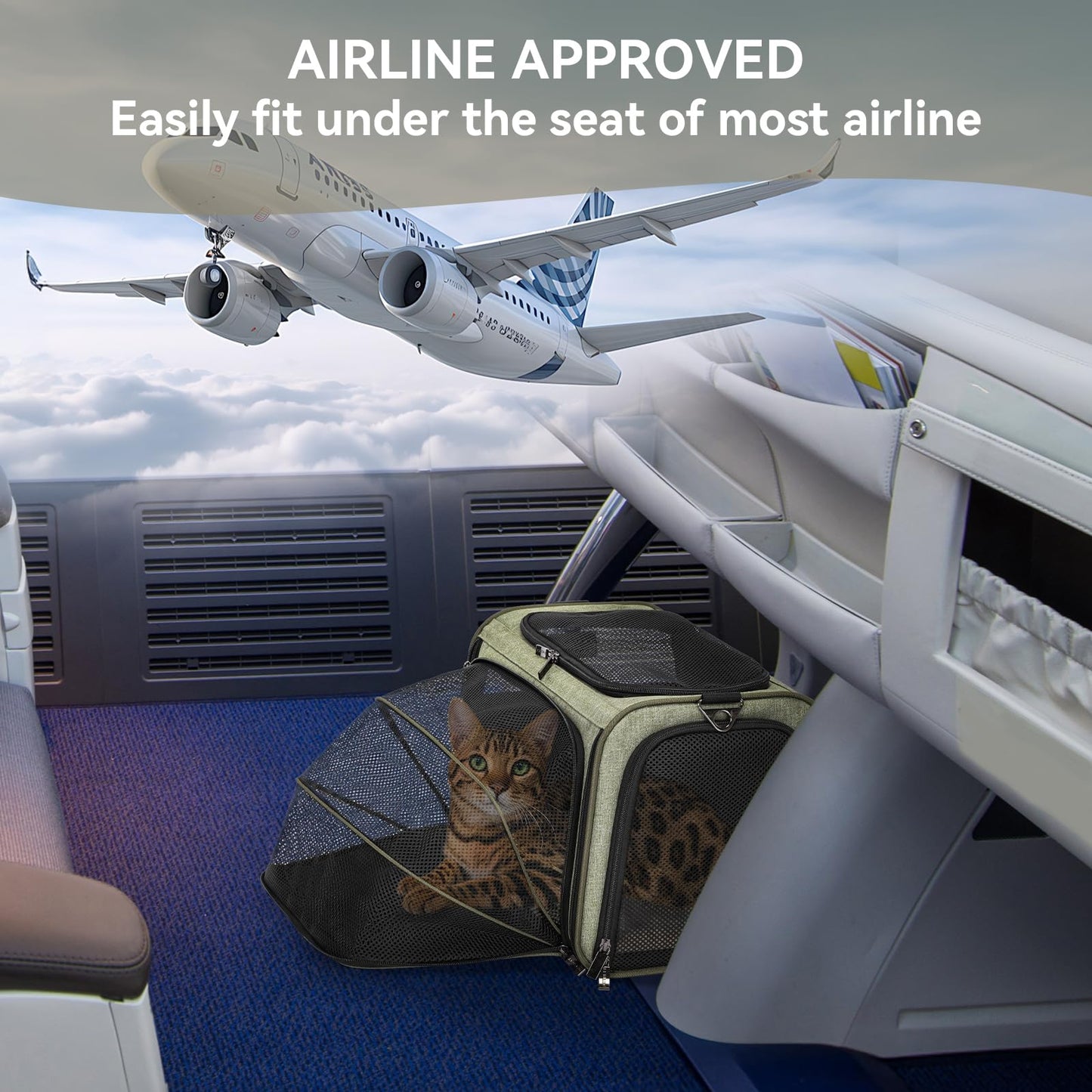 Petsfit Rabbit Carrier Bunny Carriers, Airline Approved Soft-Sided Pet Carrier for Guinea Pig/Cat/Dog/Kittens/Puppy, 16"x 10"x 9"