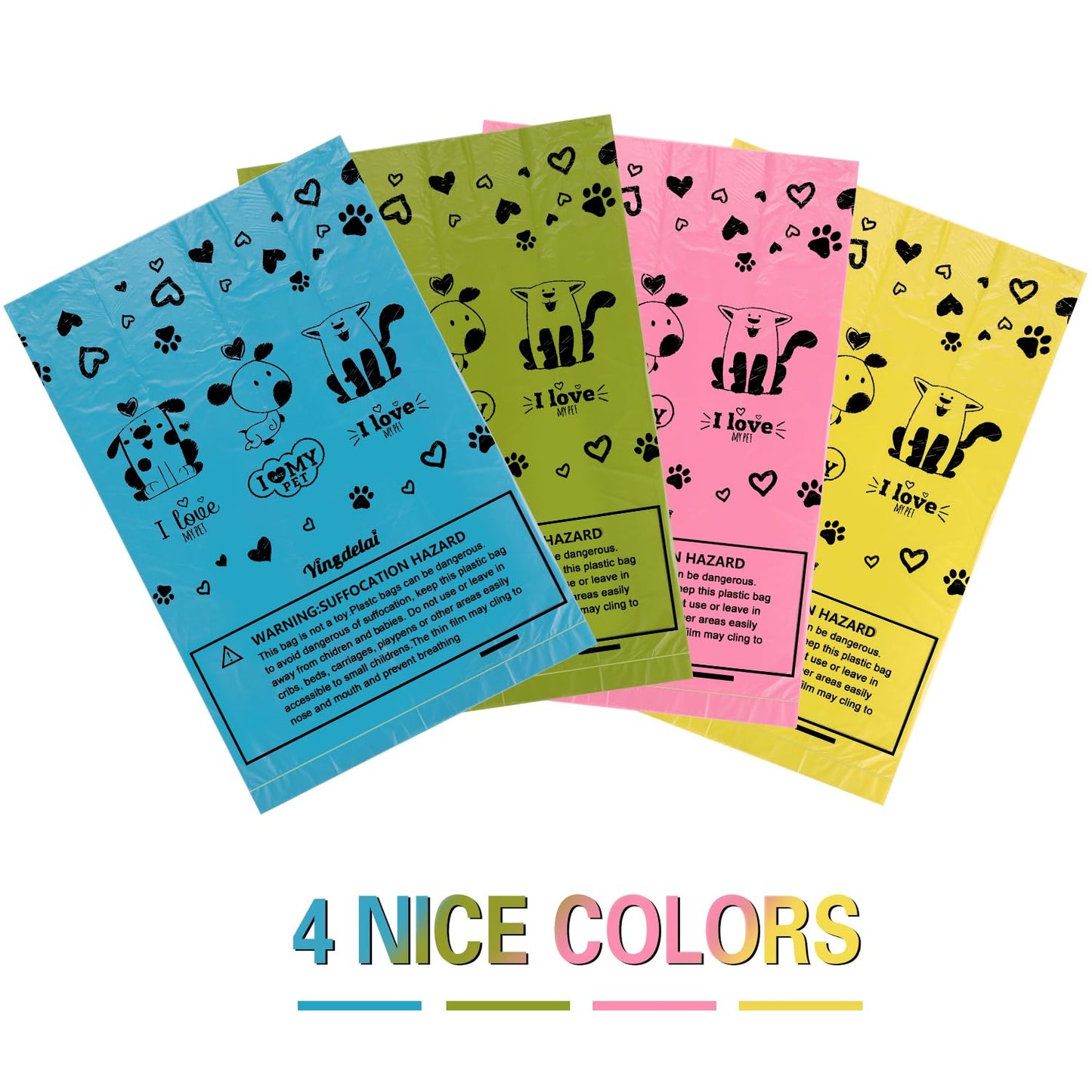 Yingdelai Dog Poop Bags, 540 Counts Poop Bags Leak-Proof Dog Waste Bags with 1 Dispenser Poop Bags for Dogs|Doggy (Scented)