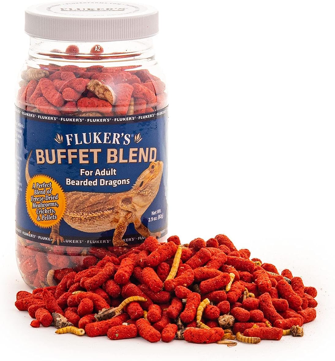 Fluker's 76041 Buffet Blend Adult Bearded Dragon Formula, 2.9 oz, 2.9-Ounces