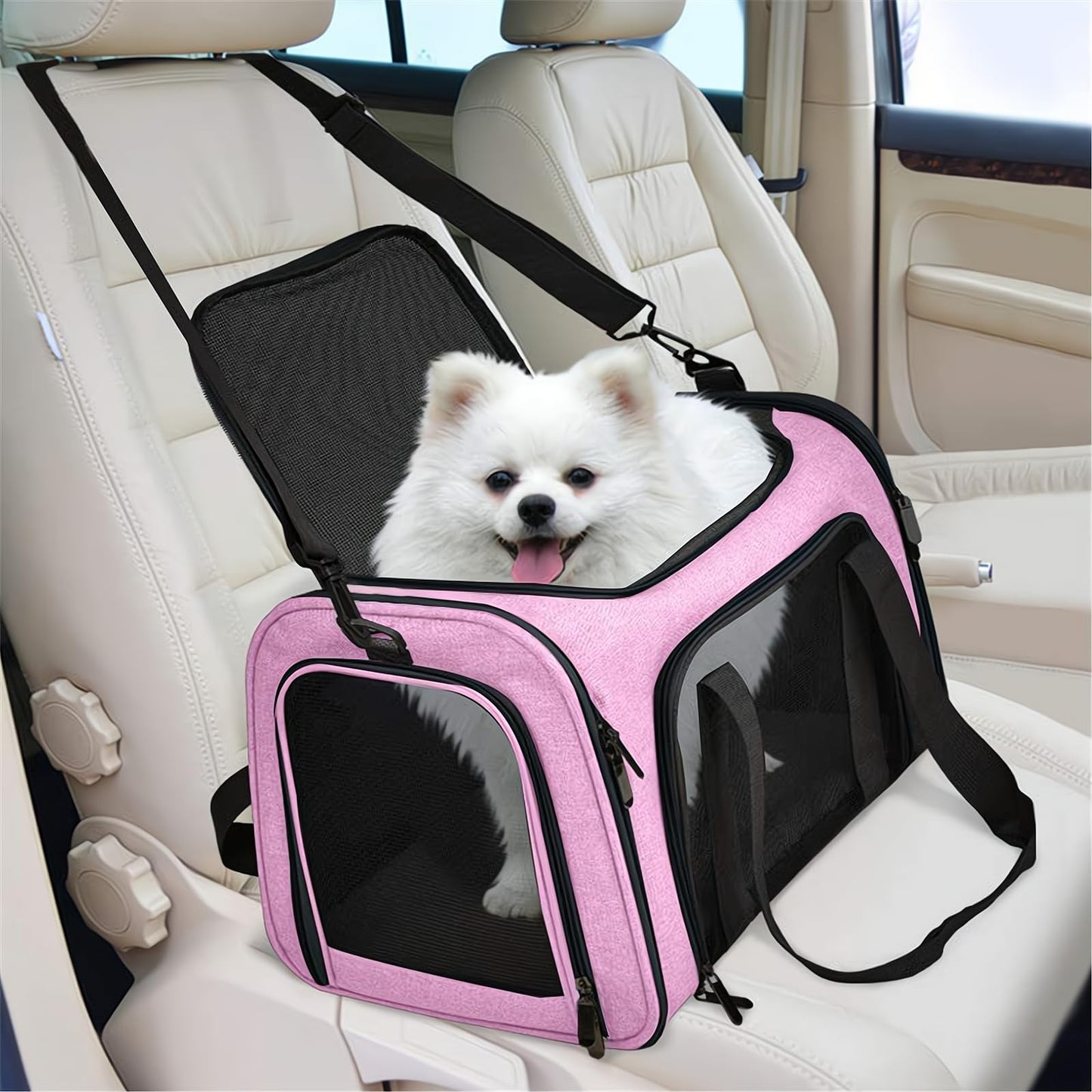 Pet Carrier Airline Approved,Soft Sided Cat Carrier New Upgraded Small Dog Carrier with Lockable Zippers,Breathable Pet Carrier,Dog Carrier for Small Medium Cats Furr-Reel