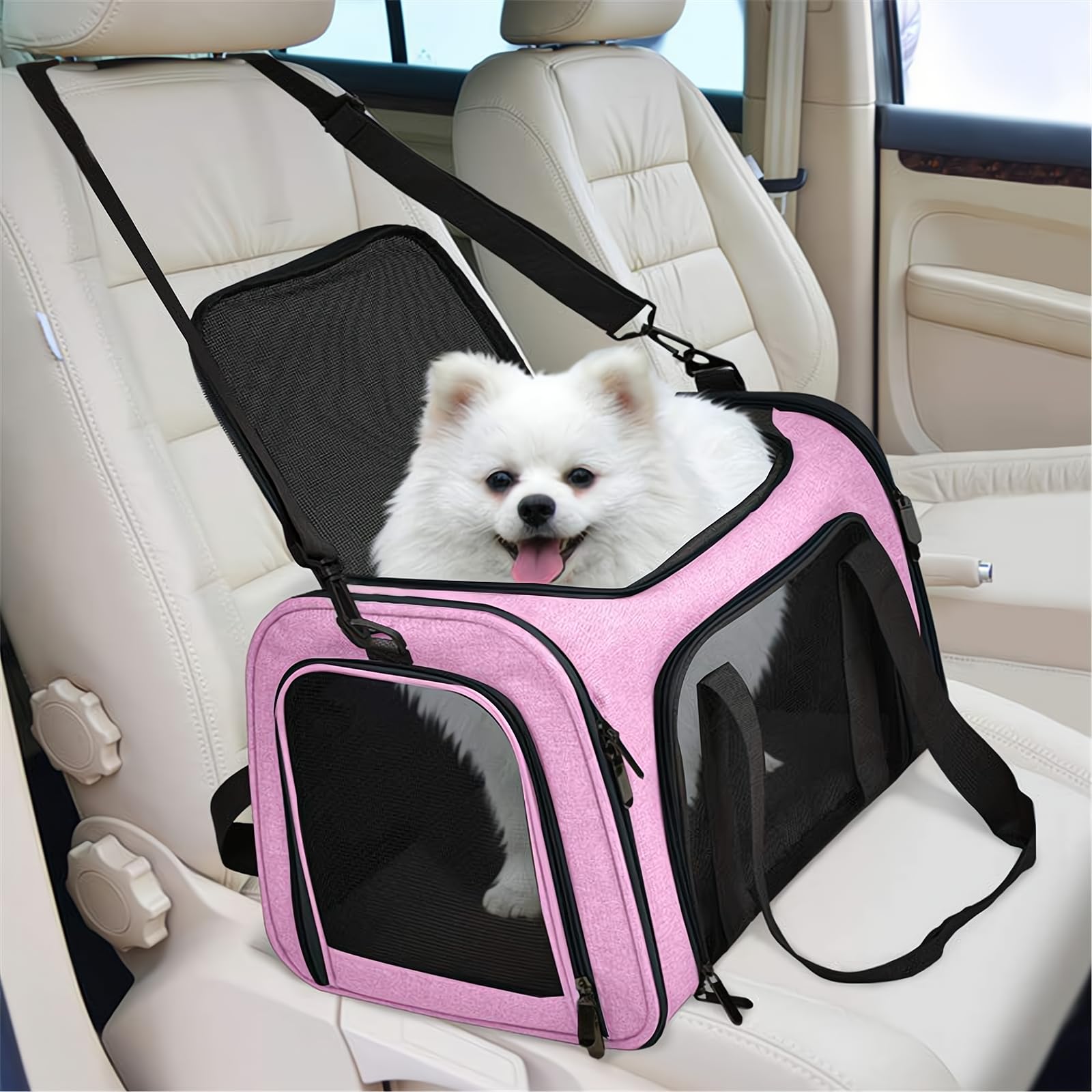 Pet Carrier Airline Approved,Soft Sided Cat Carrier New Upgraded Small Dog Carrier with Lockable Zippers,Breathable Pet Carrier,Dog Carrier for Small Medium Cats Furr-Reel