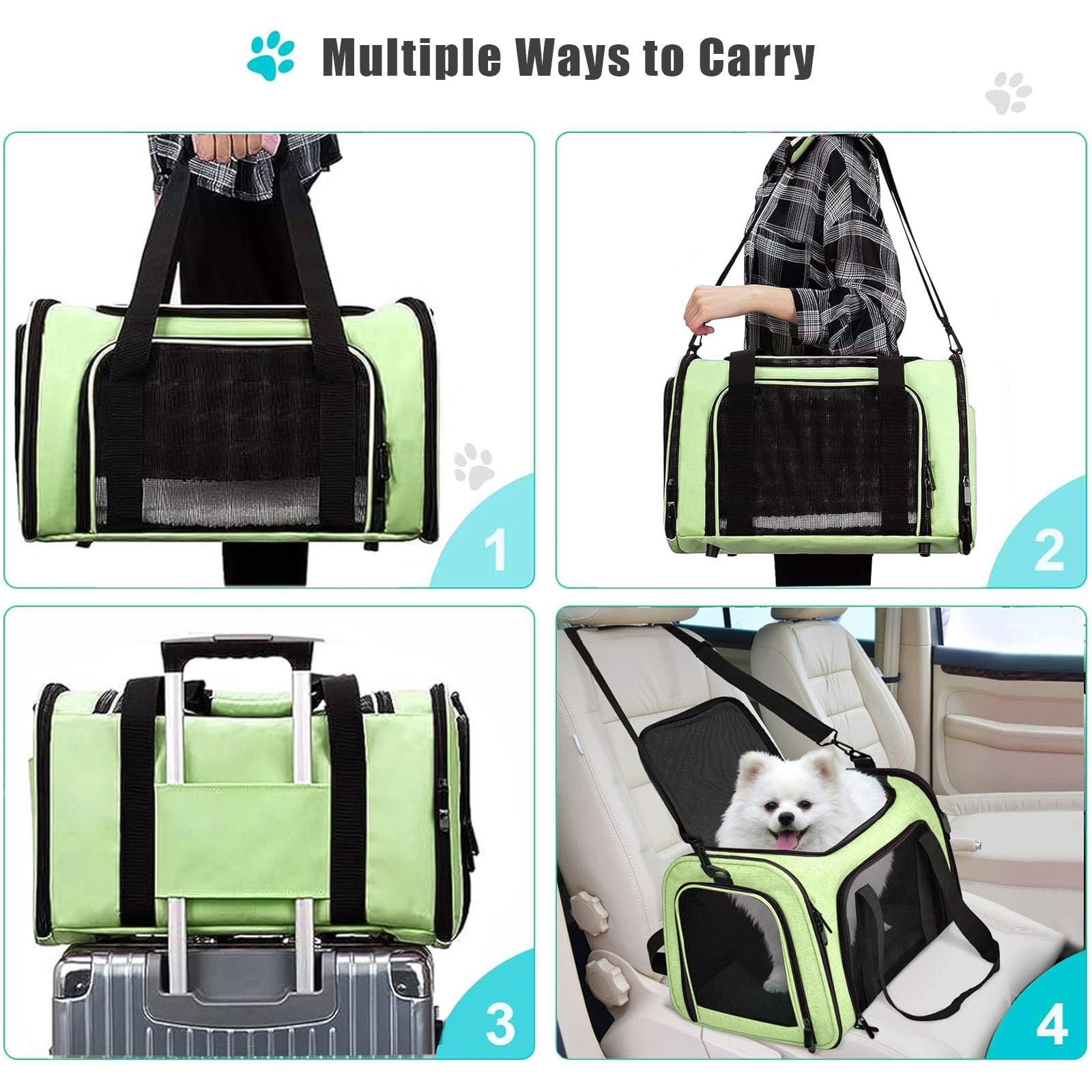 Pet Carrier Airline Approved,Soft Sided Cat Carrier New Upgraded Small Dog Carrier with Lockable Zippers,Breathable Pet Carrier,Dog Carrier for Small Medium Cats Furr-Reel