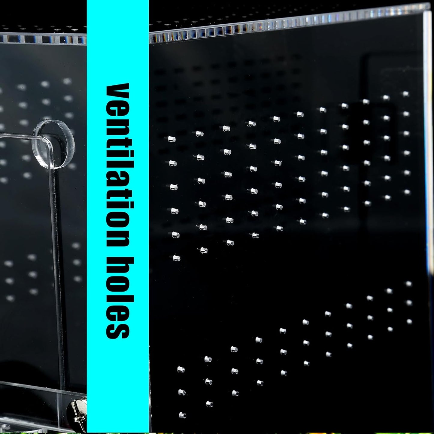 Acrylic Tarantula Enclosure Jumping Spider Enclosure with Front Opening Door 5.3 * 5.3 * 9 Inches Micro Habitat Terrarium for Small Tree Dwelling Reptiles, Spiders & Invertebrates (Enclosure&Feeder) - Furr-Reel
