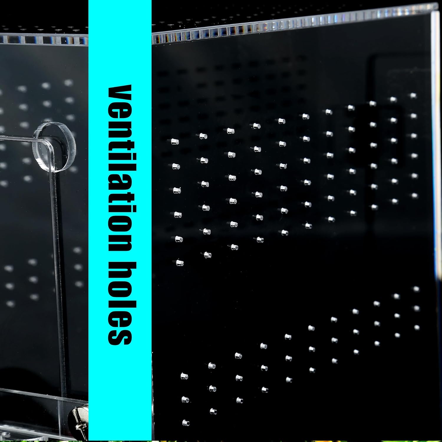 Acrylic Tarantula Enclosure Jumping Spider Enclosure with Front Opening Door 5.3 * 5.3 * 9 Inches Micro Habitat Terrarium for Small Tree Dwelling Reptiles, Spiders & Invertebrates (Enclosure&Feeder) - Furr-Reel