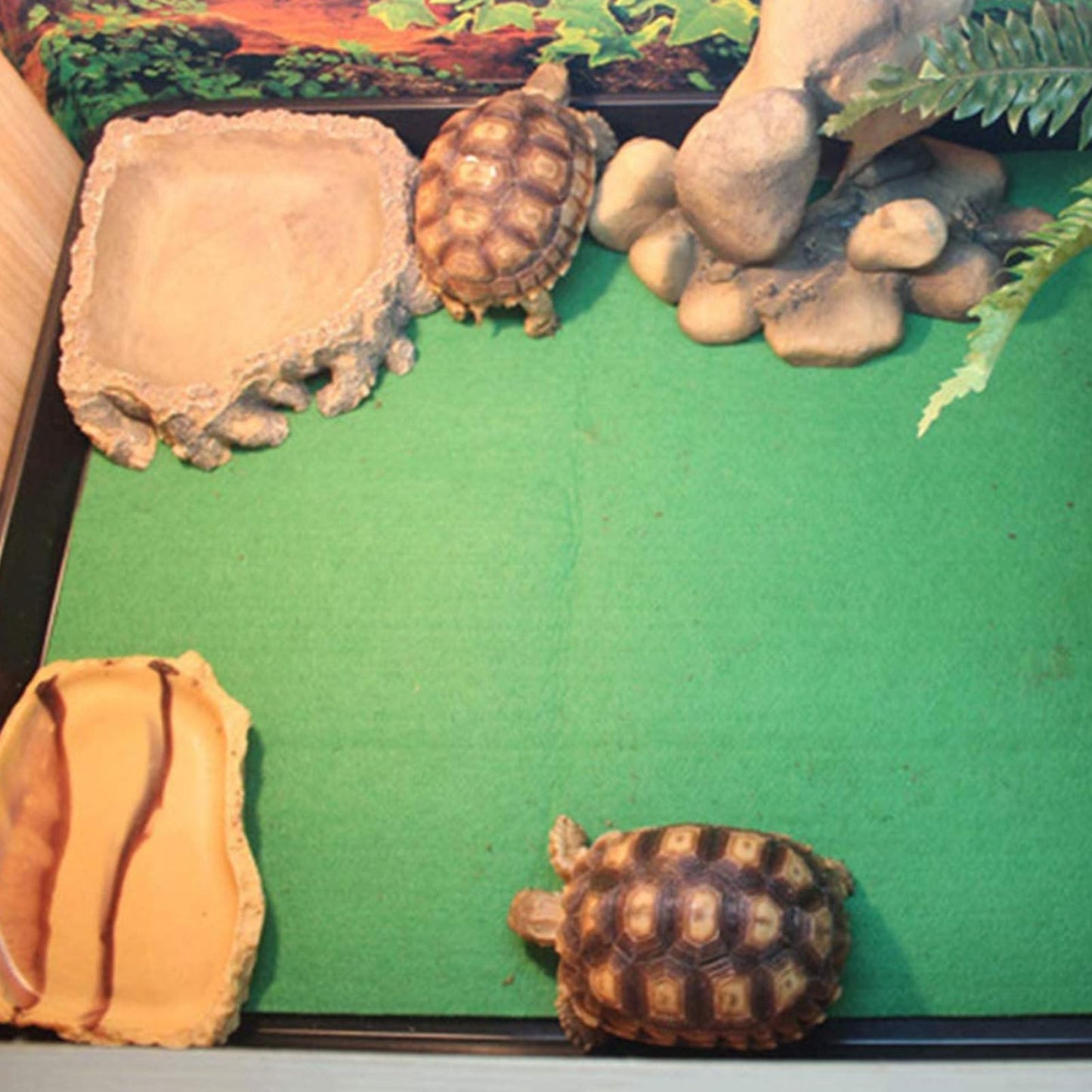 Crawling Pet Carpet, Lizards Reptile Substrate Terrarium, Grass-Like Touch Reptile Carpet - Strong Water Absorption Mat Supplies for Terrarium Bedding Substrate Liner Cuttable Size - Furr-Reel
