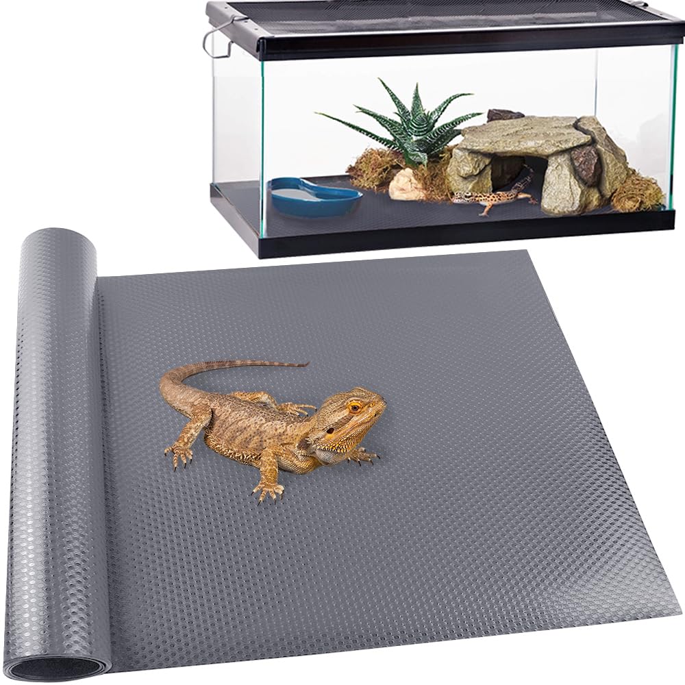 TCYPUHL Reptile Carpet, Reptile Mat, Bearded Dragon, Leopard Gecko Substrate,Bearded Dragon Tank Flooring, Snake,Tortoise Bedding, Bearded Dragon Tank Accessories (18"X 79", 1 PCS)