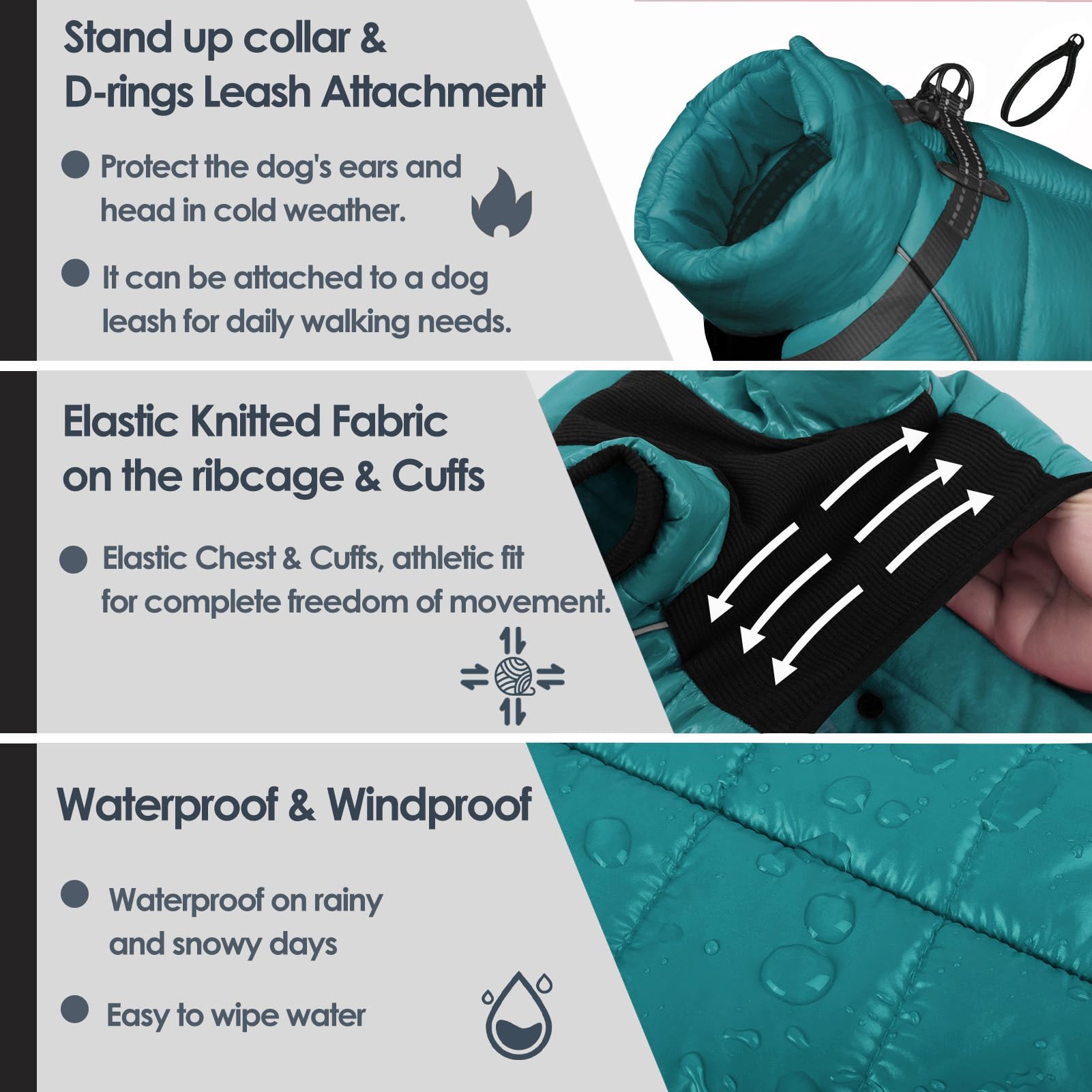 AOFITEE Dog Coat, Waterproof Dogs Jacket for Winter, Warm Fullbody Small Dog Snowsuit, Winter Coat for Small Dogs, Zip Up Pet Puffer Jacket Fleece Vest, Reflective Pet Snow Jackets, Christmas Red Furr-Reel