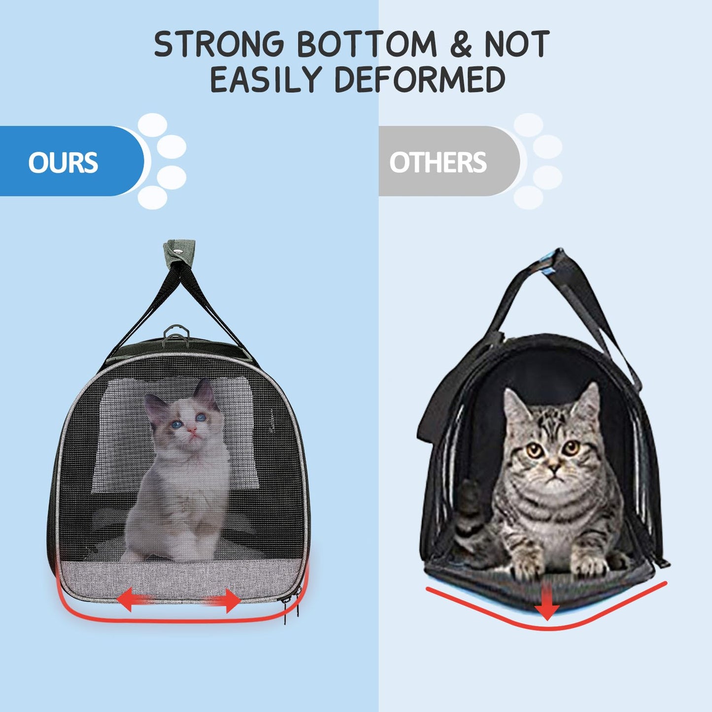 BurgeonNest Dog Carrier for Small Dogs and Large Cats Under 20 lbs, Medium Cats 25 lbs, and with Unique Side Bag,Top Load Pet Carrier Soft-Sided Escape Proof with 4 Ventilated Windows