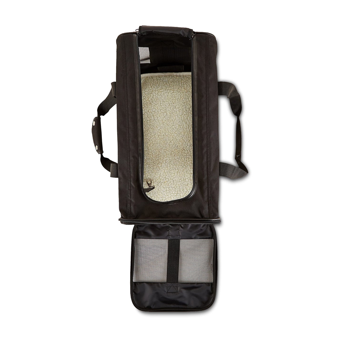 Amazon Basics Soft-Sided Mesh Pet Travel Carrier for Dog, Cat, up to 22 pounds , 19.7" L x 12" W x 12" H, Black