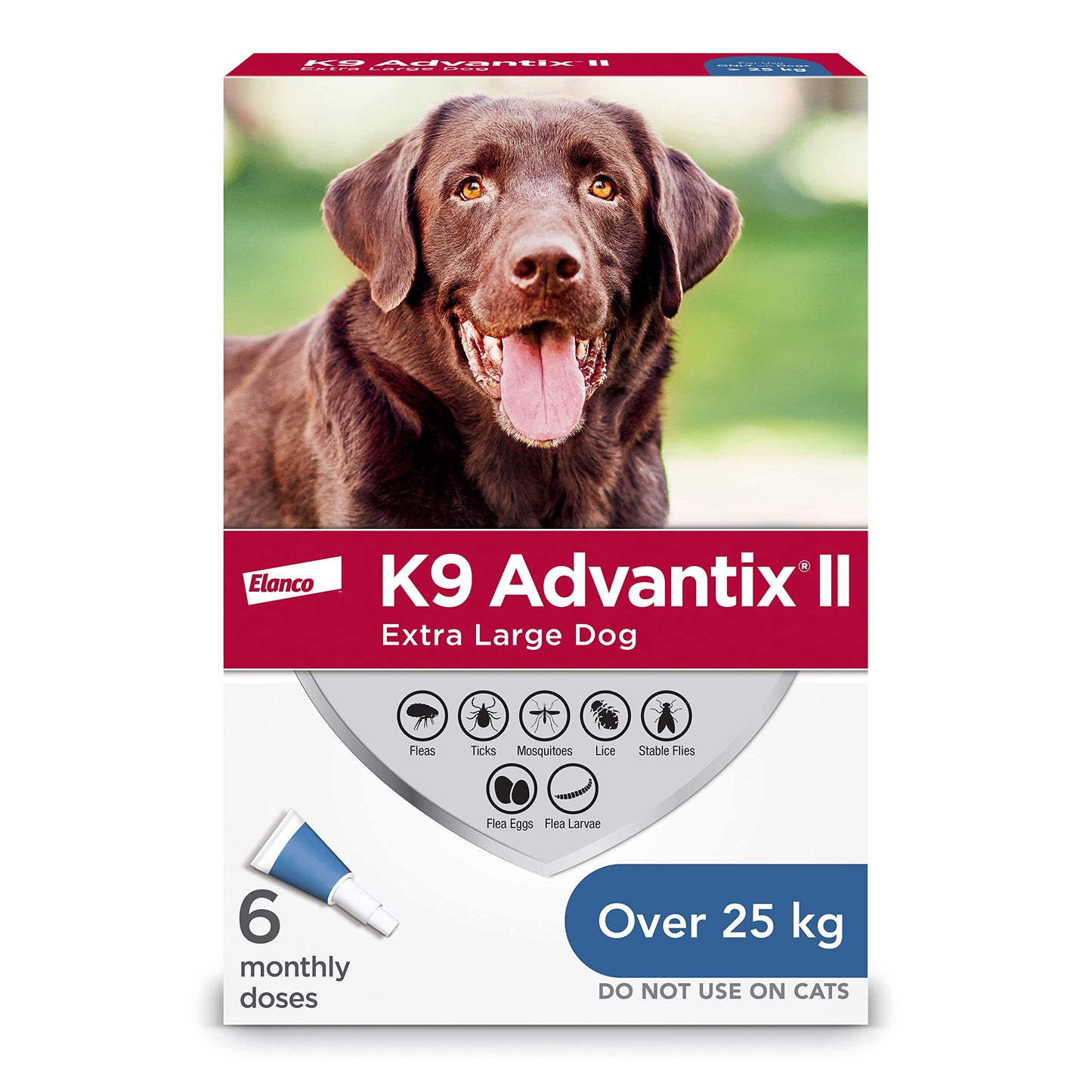 K9 Advantix II Flea and Tick Treatment for Extra Large Dogs weighing over 25 kg (over 55 lbs.)-6 doses