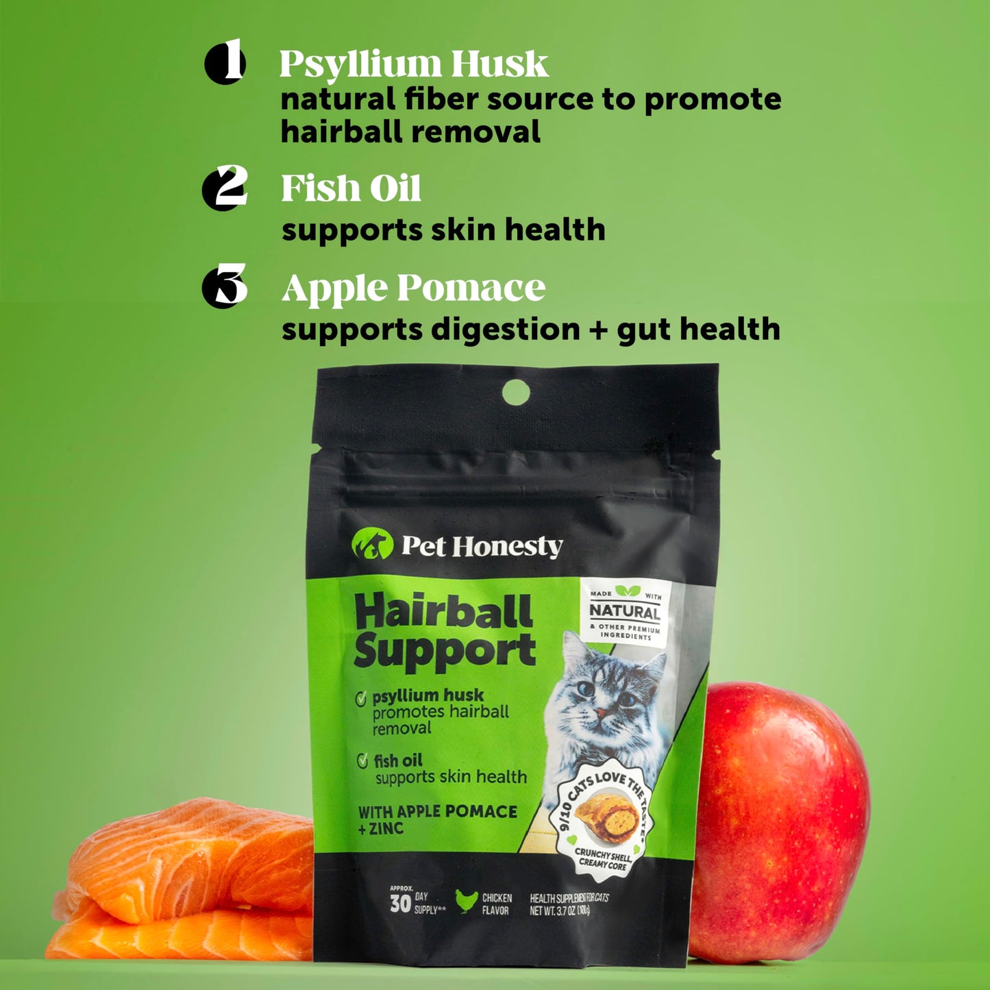 Pet Honesty Cat Probiotics Gut + Immune Health Chews - Cats Digestive Health, Cat Vitamins Supports Gut Health, Immunity, Healthy Digestion + Cats Constipation Relief - Chicken (30-Day Supply)