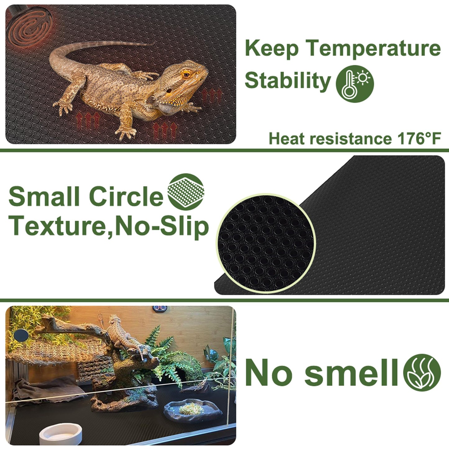 TCYPUHL Reptile Carpet, Reptile Mat, Bearded Dragon, Leopard Gecko Substrate,Bearded Dragon Tank Flooring, Snake,Tortoise Bedding, Bearded Dragon Tank Accessories (18"X 79", 1 PCS)