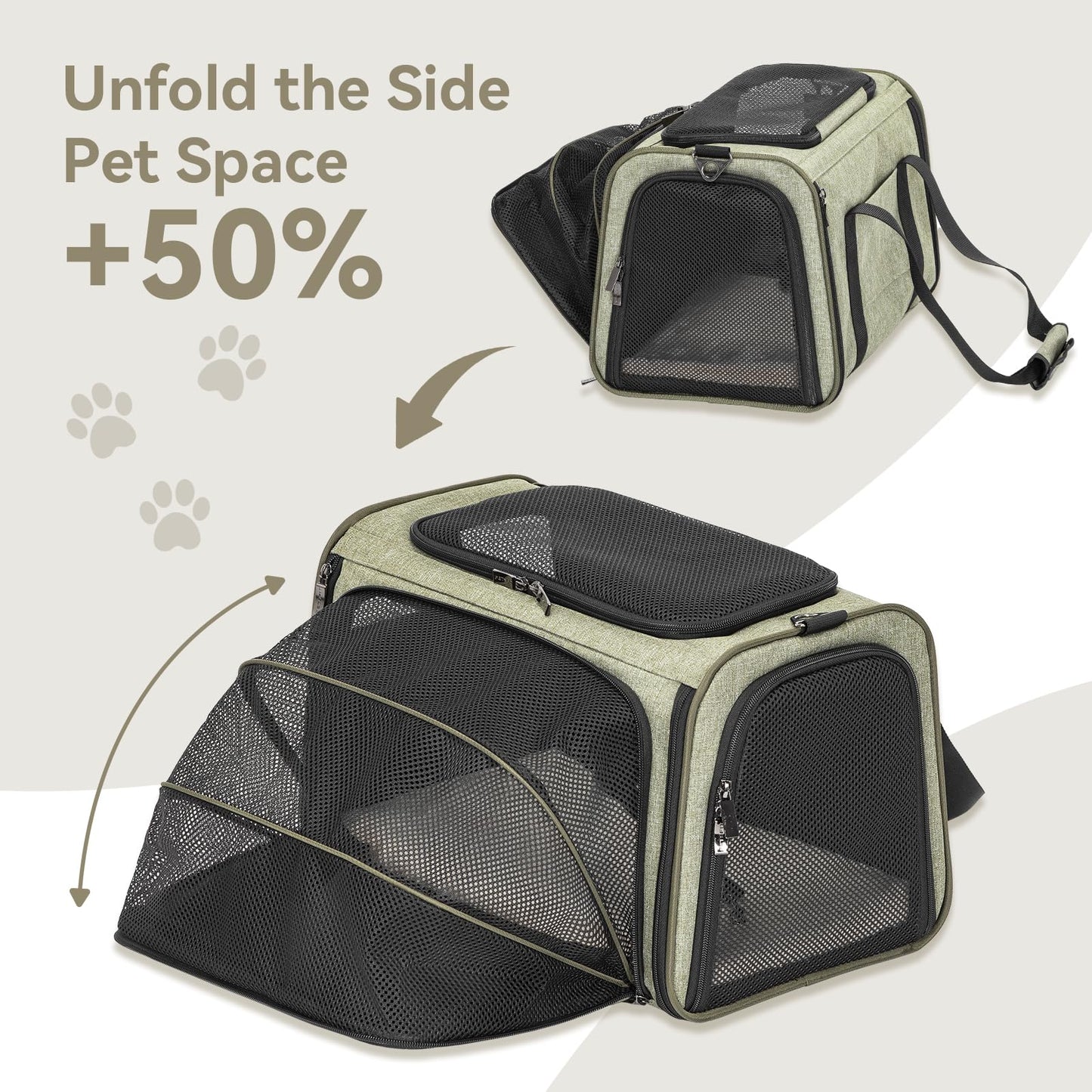 Petsfit Rabbit Carrier Bunny Carriers, Airline Approved Soft-Sided Pet Carrier for Guinea Pig/Cat/Dog/Kittens/Puppy, 16"x 10"x 9"